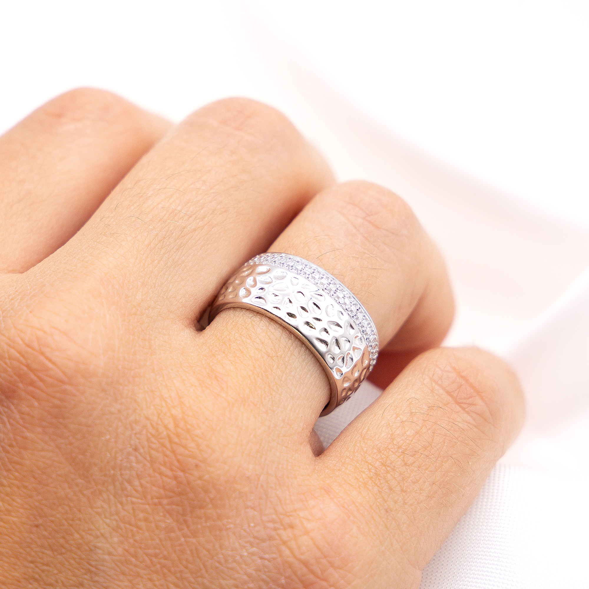 Zeeme Women's Ring Silver 925 White Size 21 2