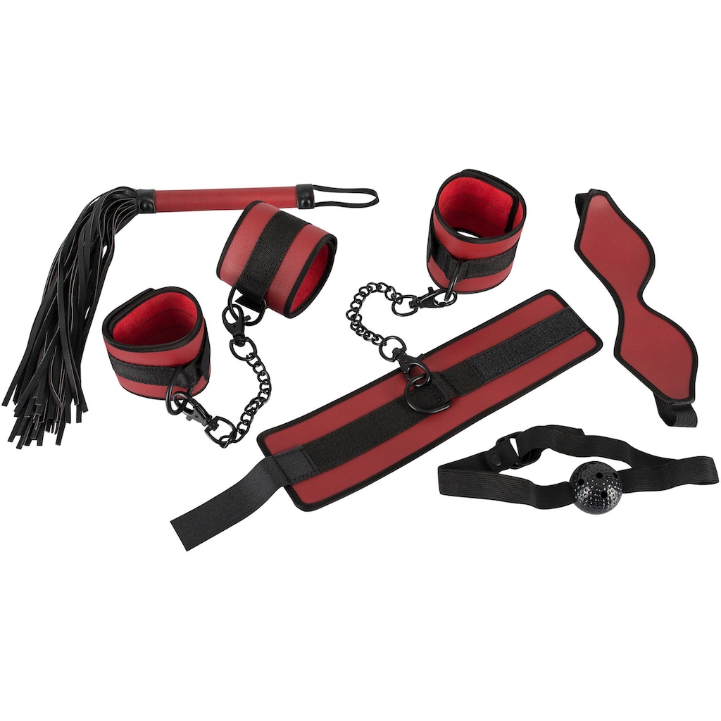 Bad Kitty Bondage-Set »BK Fesselset rot/schwarz«, (5 tlg.)