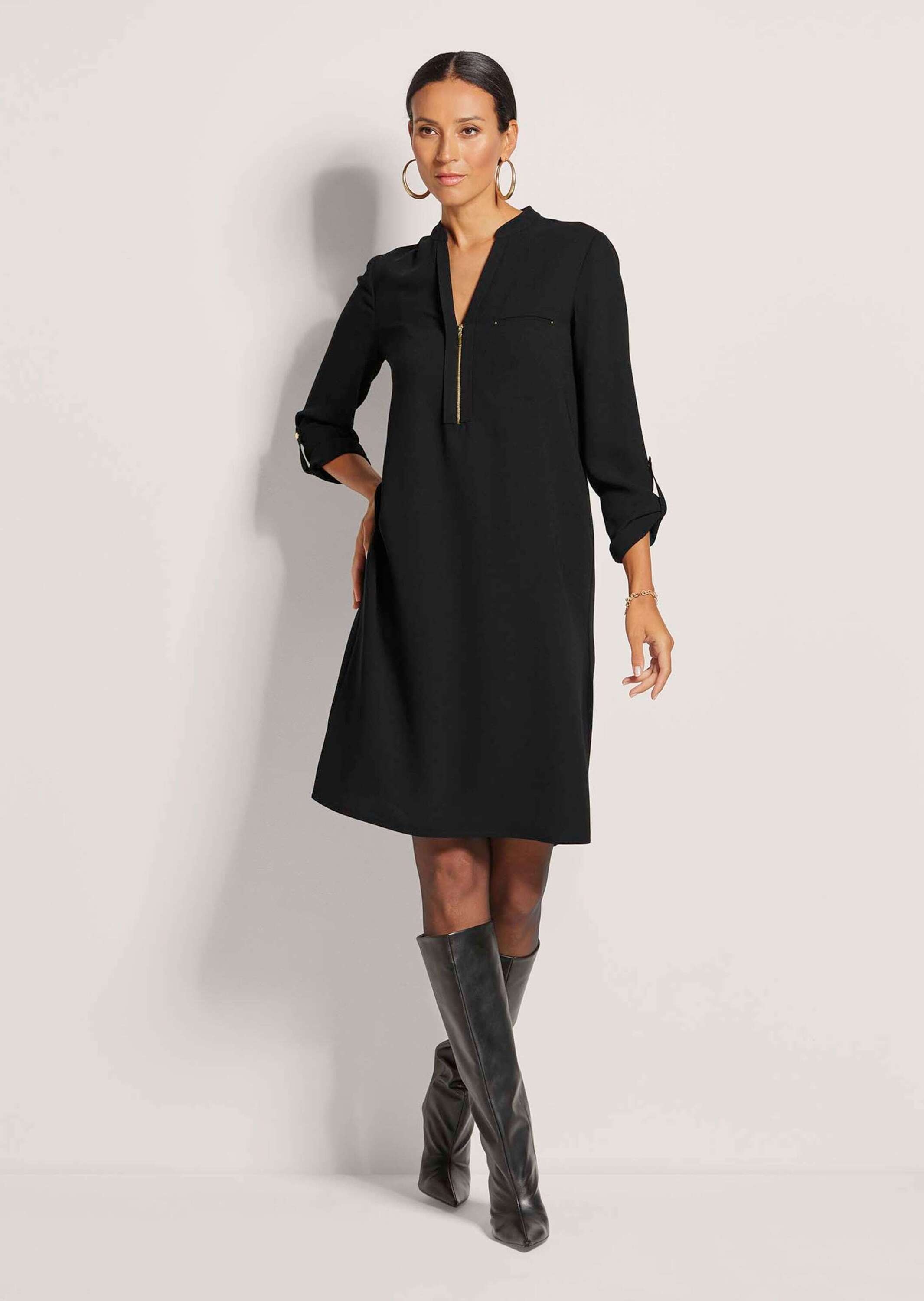 MADELEINE Midikleid "Kleid Shirtkleid mit Rundhals mit V-Schlitz" günstig online kaufen