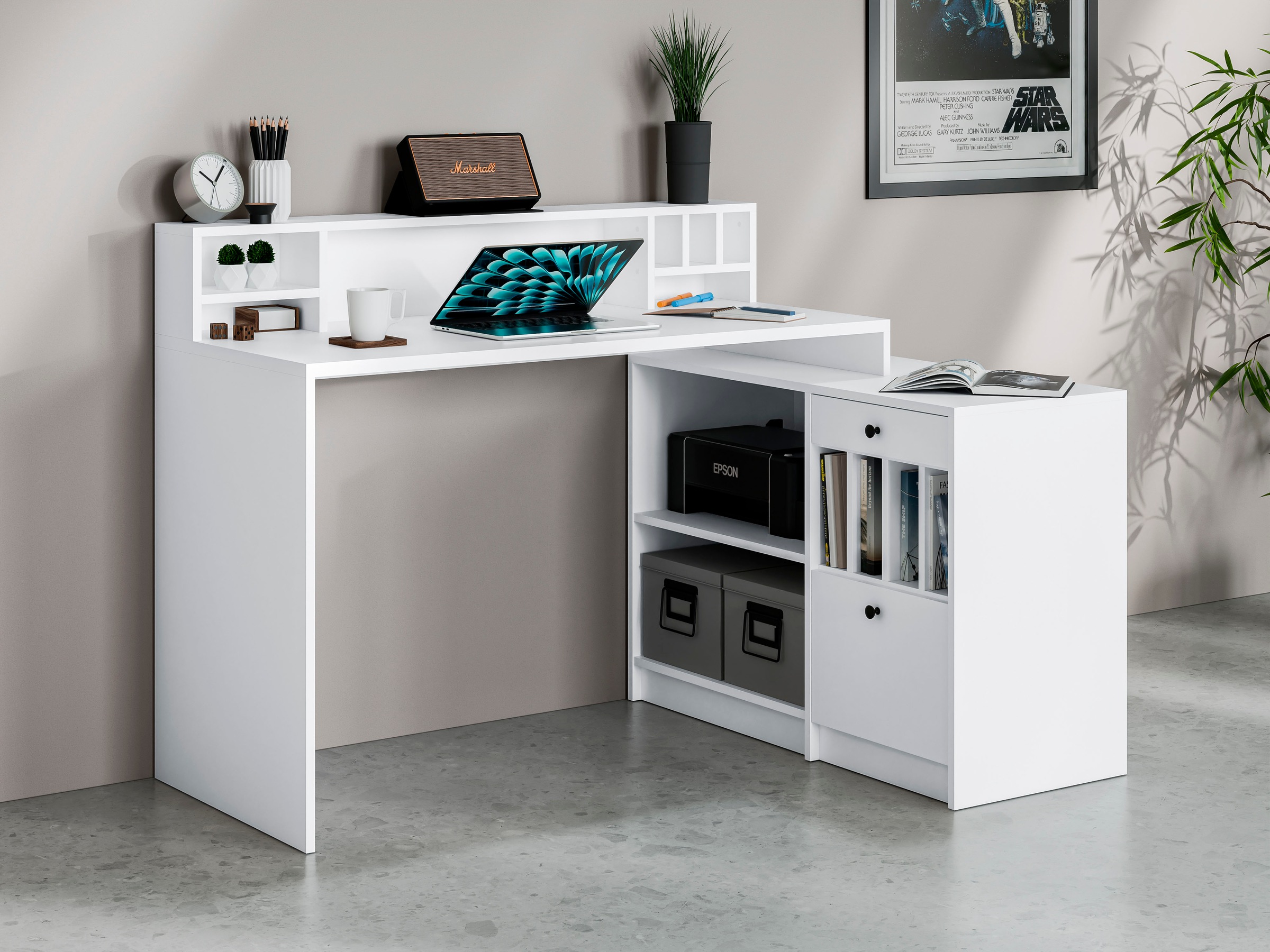 OTTO home Eckschreibtisch "Licia" Breite 140 cm, mit viel Stauraum, im Land günstig online kaufen