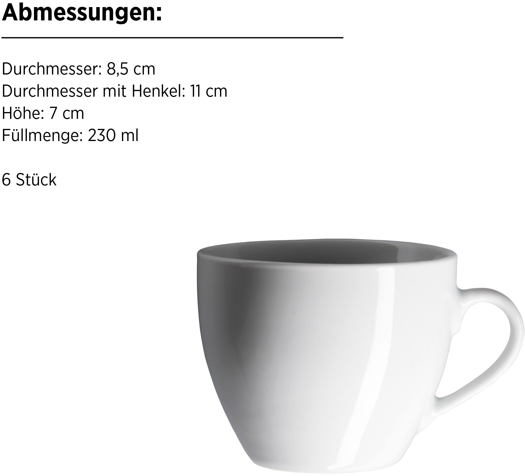 MÄSER Tasse »BARCA, Kaffeetassen Set, Porzellan«