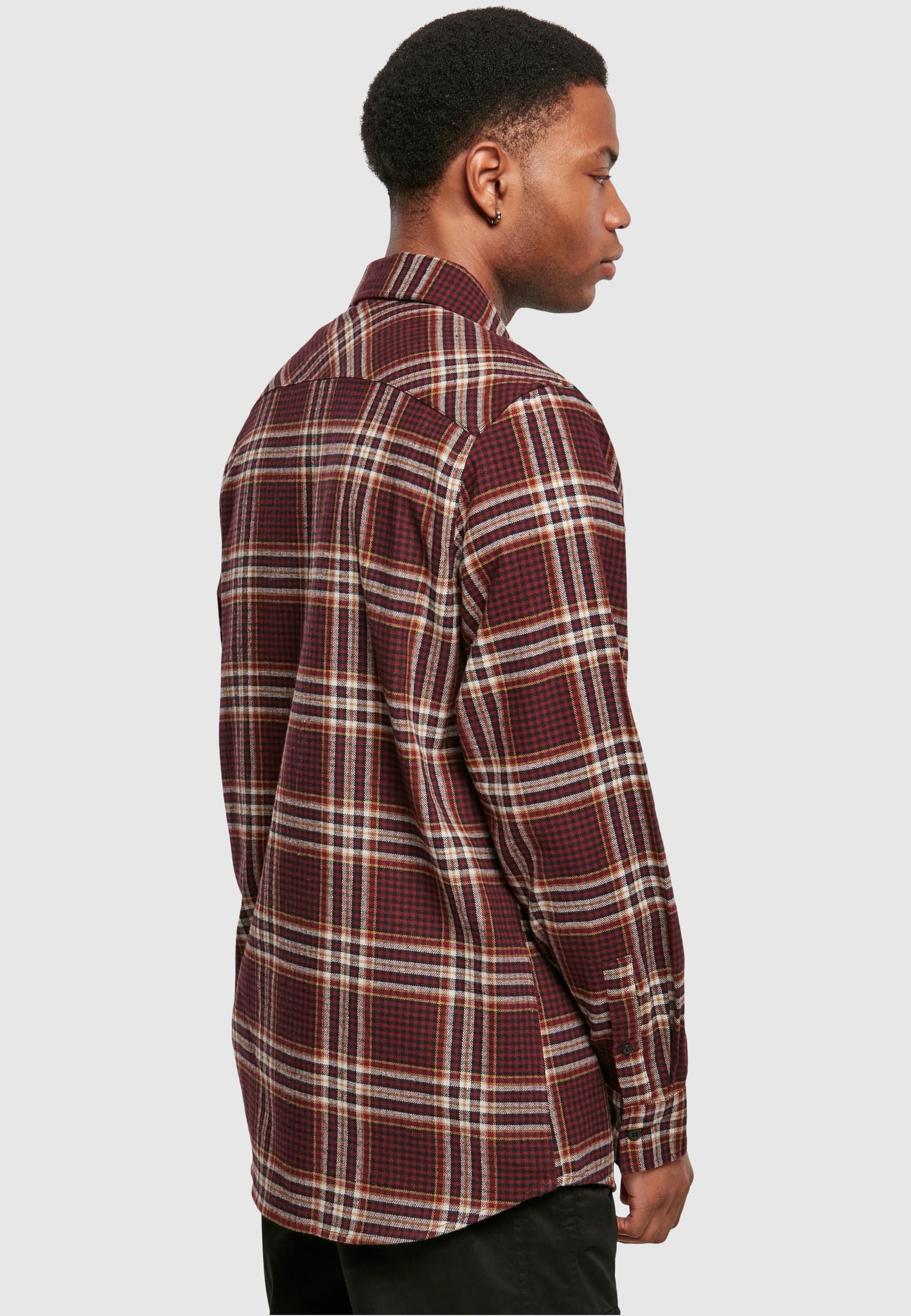 URBAN CLASSICS Langarm-Poloshirt »Urban Classics Herren Checked Campus Shirt«, (1 tlg.)