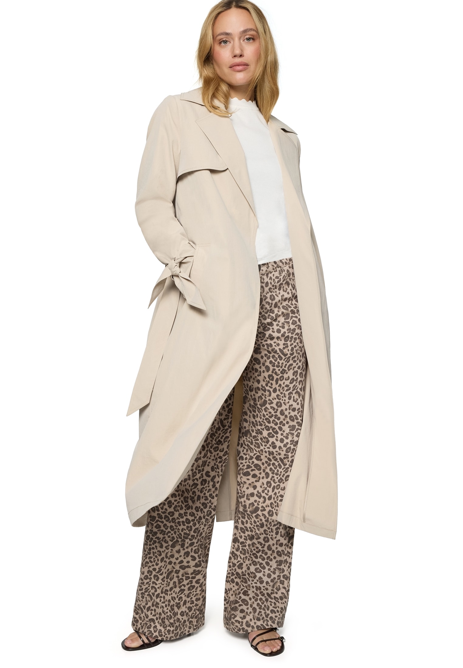 Zero Langmantel "Damen mit Bindegürtel" günstig online kaufen