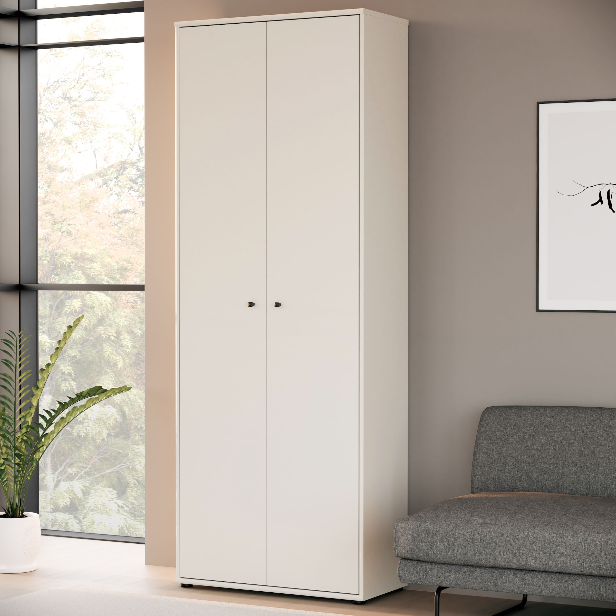 FORTE Schuhschrank »Tempra, Mehrzweckschrank, 2 Türen, Einlegeböden, Höhe 197,5 cm« B/H/T 73,7/197,5/34,8 cm