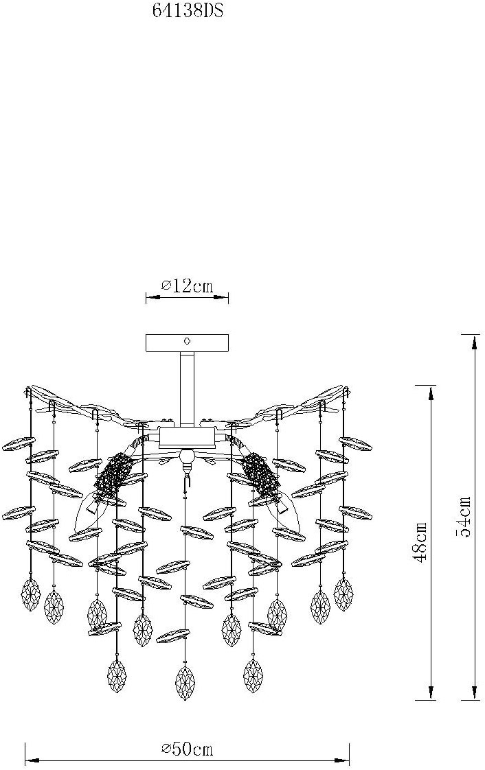 GLOBO LIGHTING Deckenleuchte »QUEENA« E14 1 Stk. Silberfarbene Deckenleuchte mit Rauchglas, Höhe kürzbar