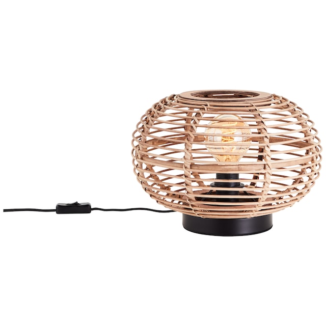 Brilliant Tischleuchte »Woodball«, 1 flammig-flammig, mit Bambus Schirm, 22  x 32 cm, E27, matt schwarz/natur günstig kaufen | BAUR
