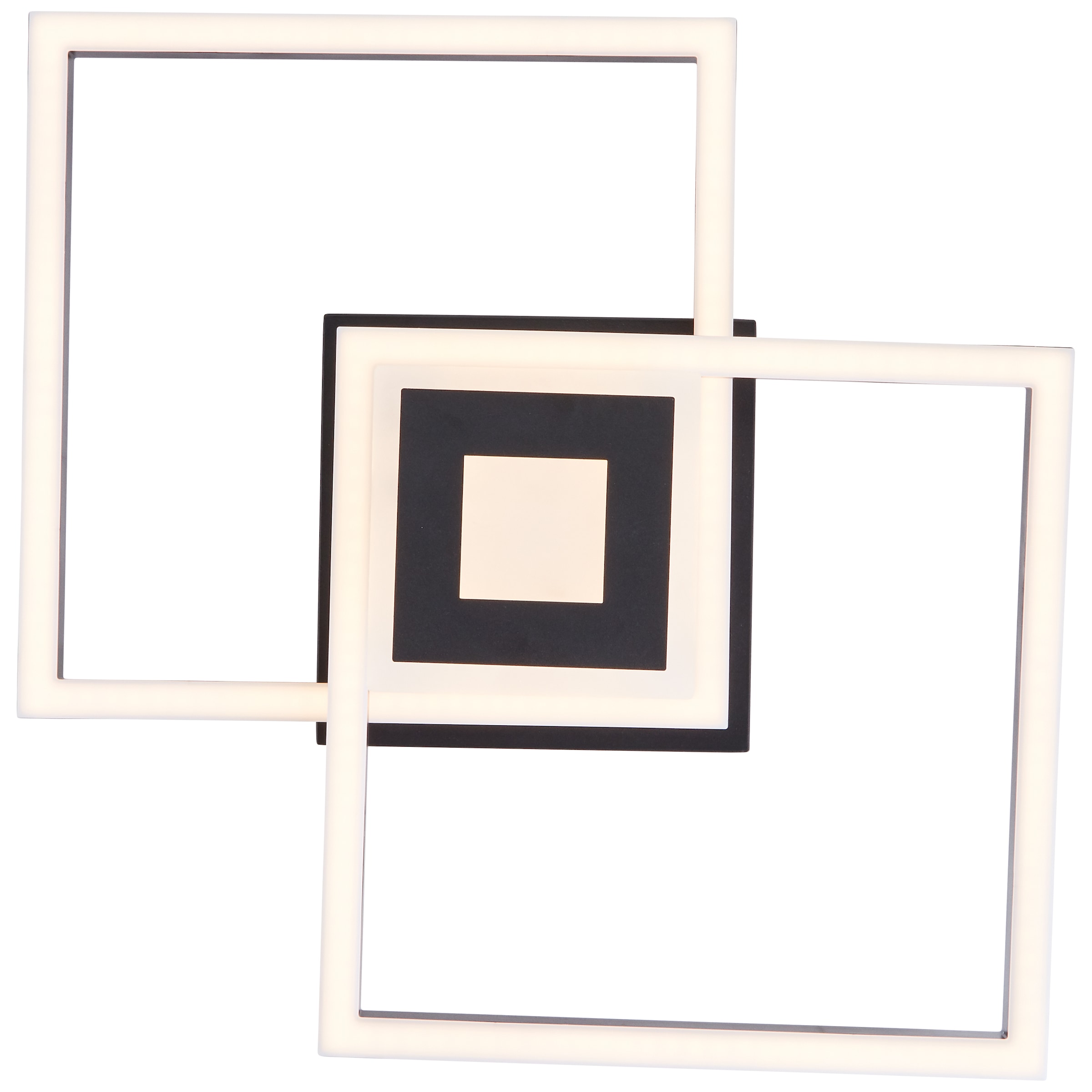 BreLight LED Deckenleuchte »Bray«, 40 x 40 cm, 2900 lm, 3000K warmweiß, schwenkbar, schwarz