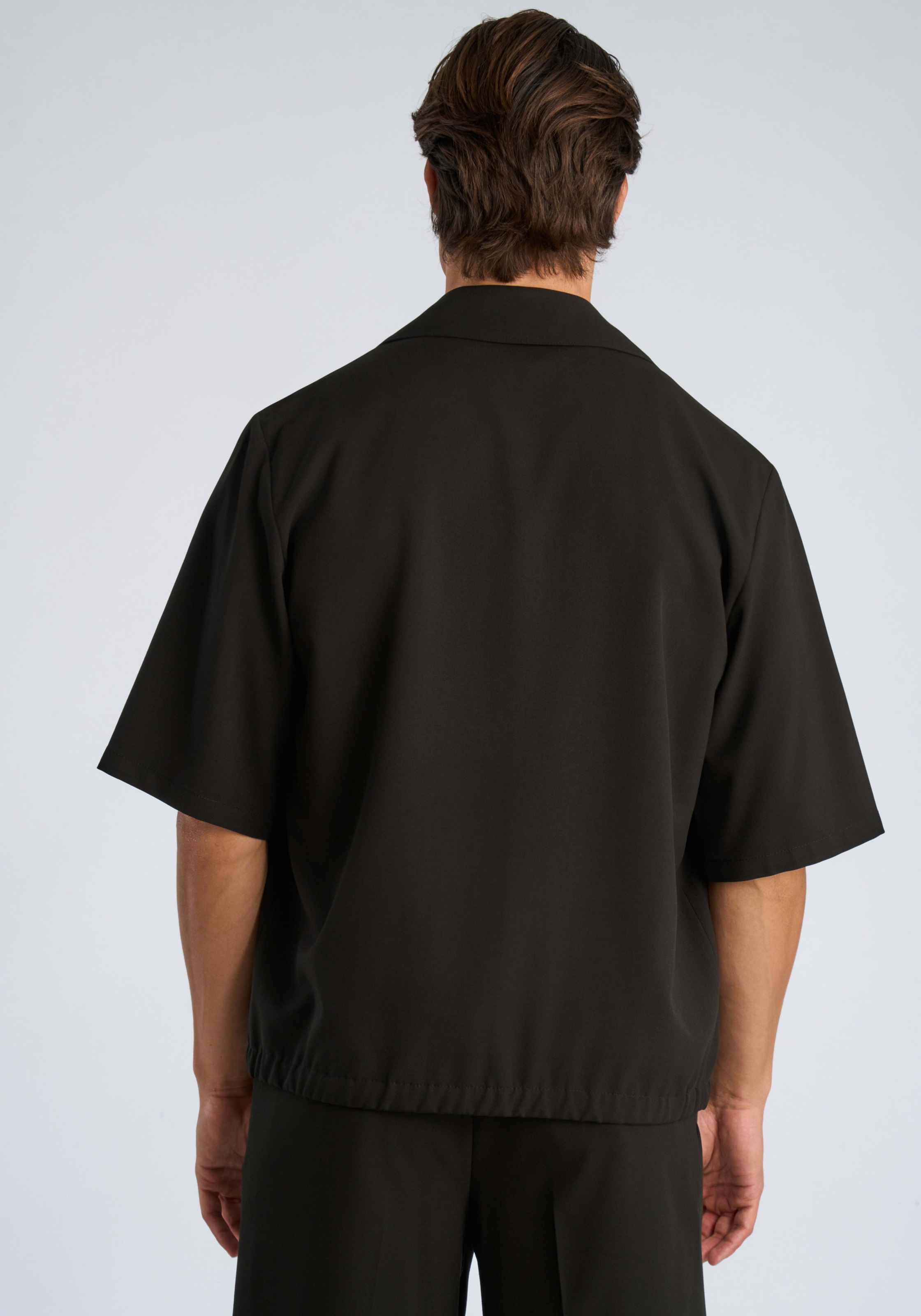 LINDBERGH Blusenjacke ohne Kapuze Halbarm, mit Knopfleiste und Viskose günstig online kaufen