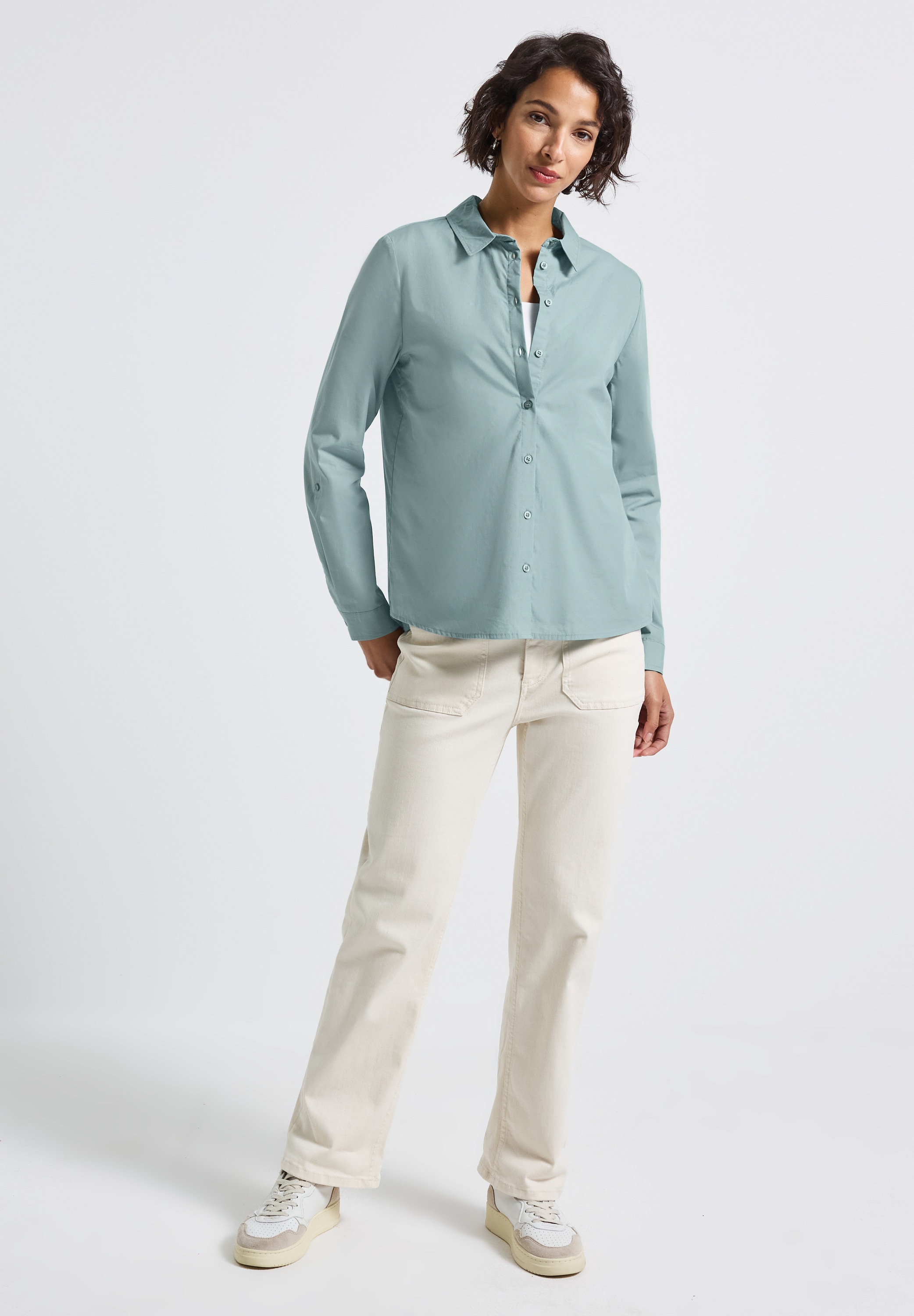 STREET ONE Hemdbluse, aus reiner Baumwolle