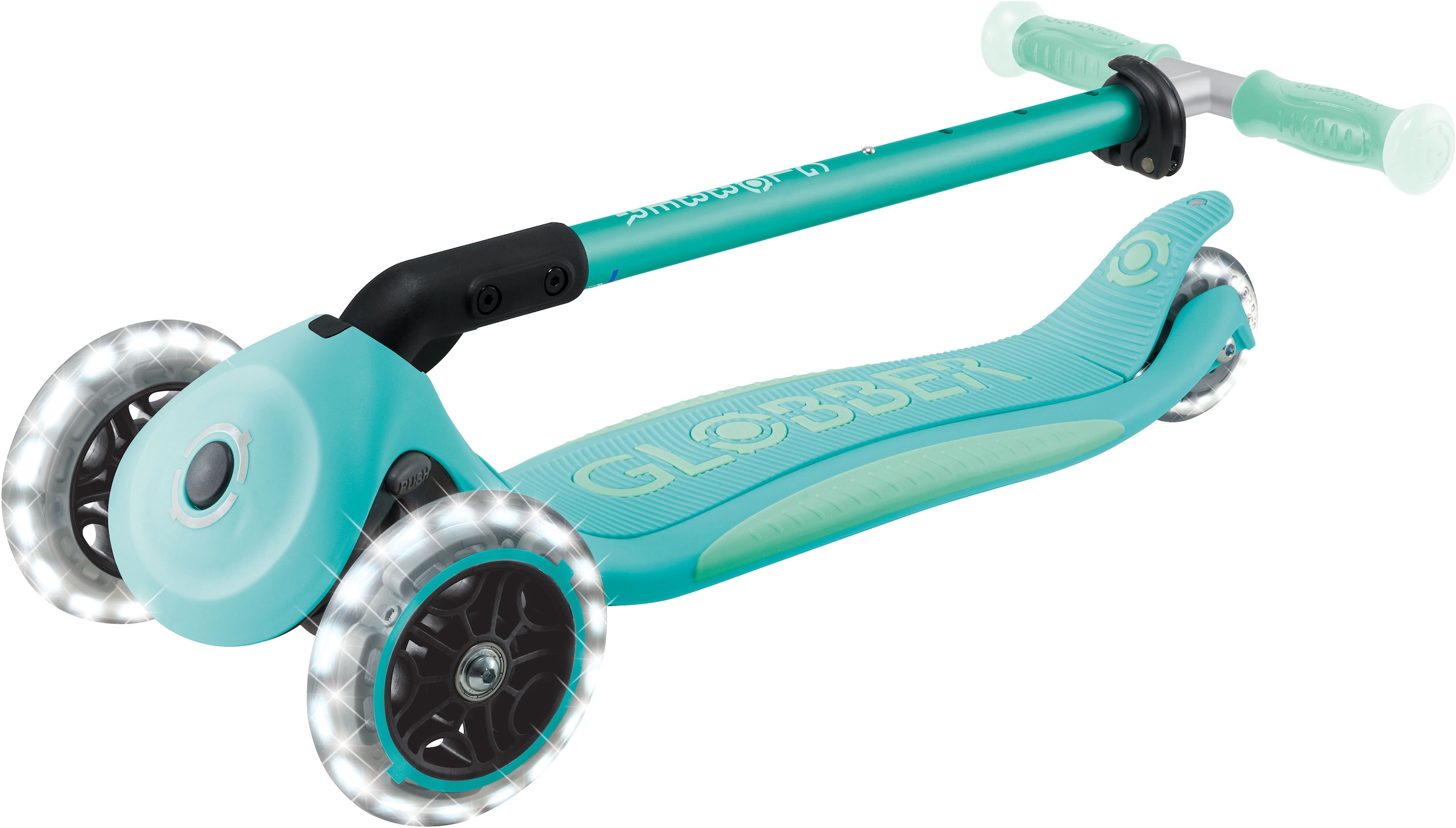 Globber Tretroller »ELITE GLOW LIGHTS, mit Leuchtrollen und Glow-Effekt«