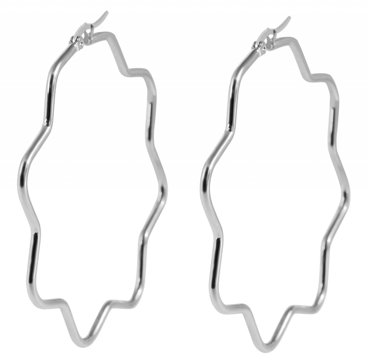 Adelia´s Paar Creolen »Damen Creolen aus poliertem Edelstahl mit Blume - - Ø 65 mm«