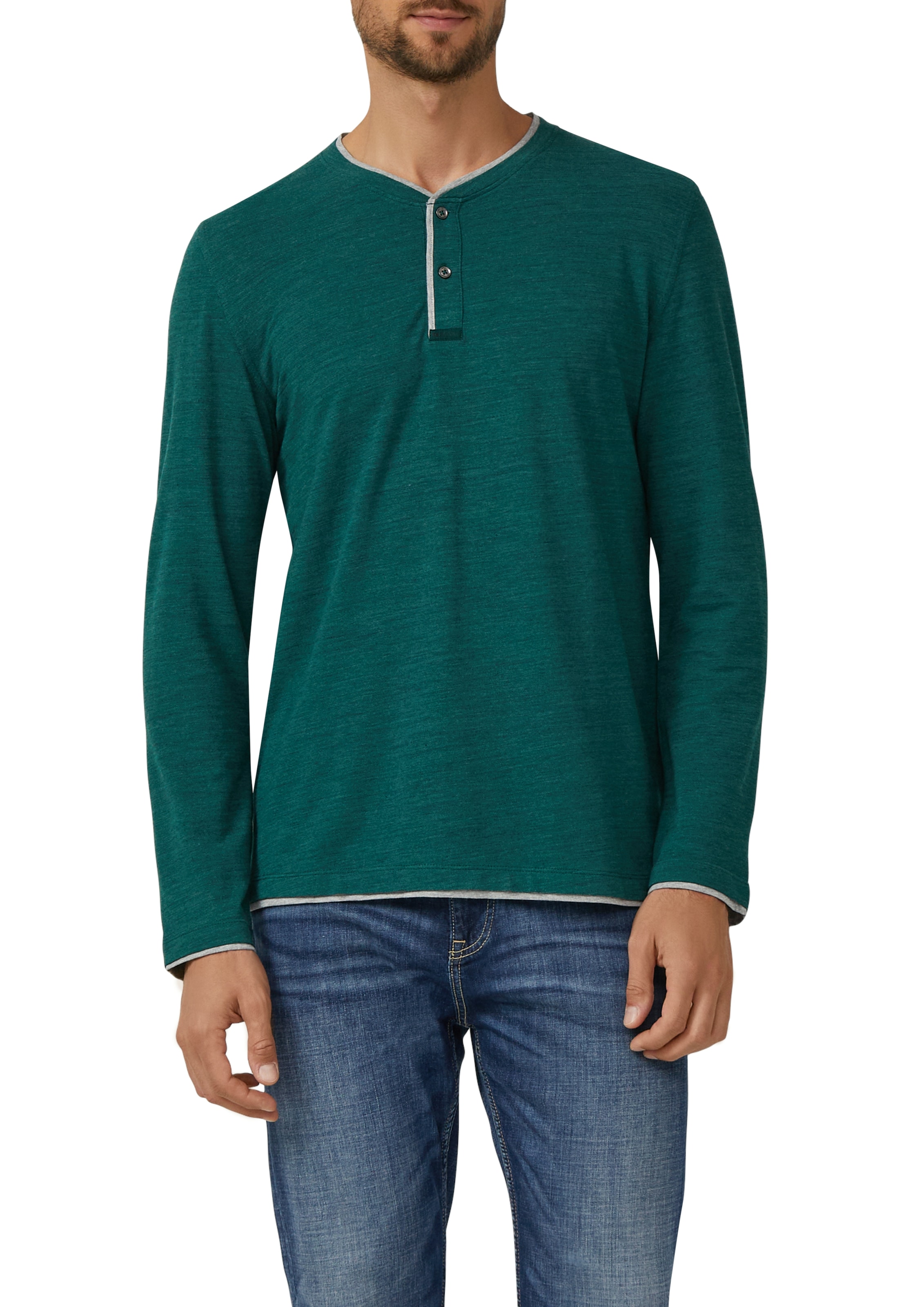 s.Oliver Henleyshirt, mit Kontrast-Details günstig online kaufen