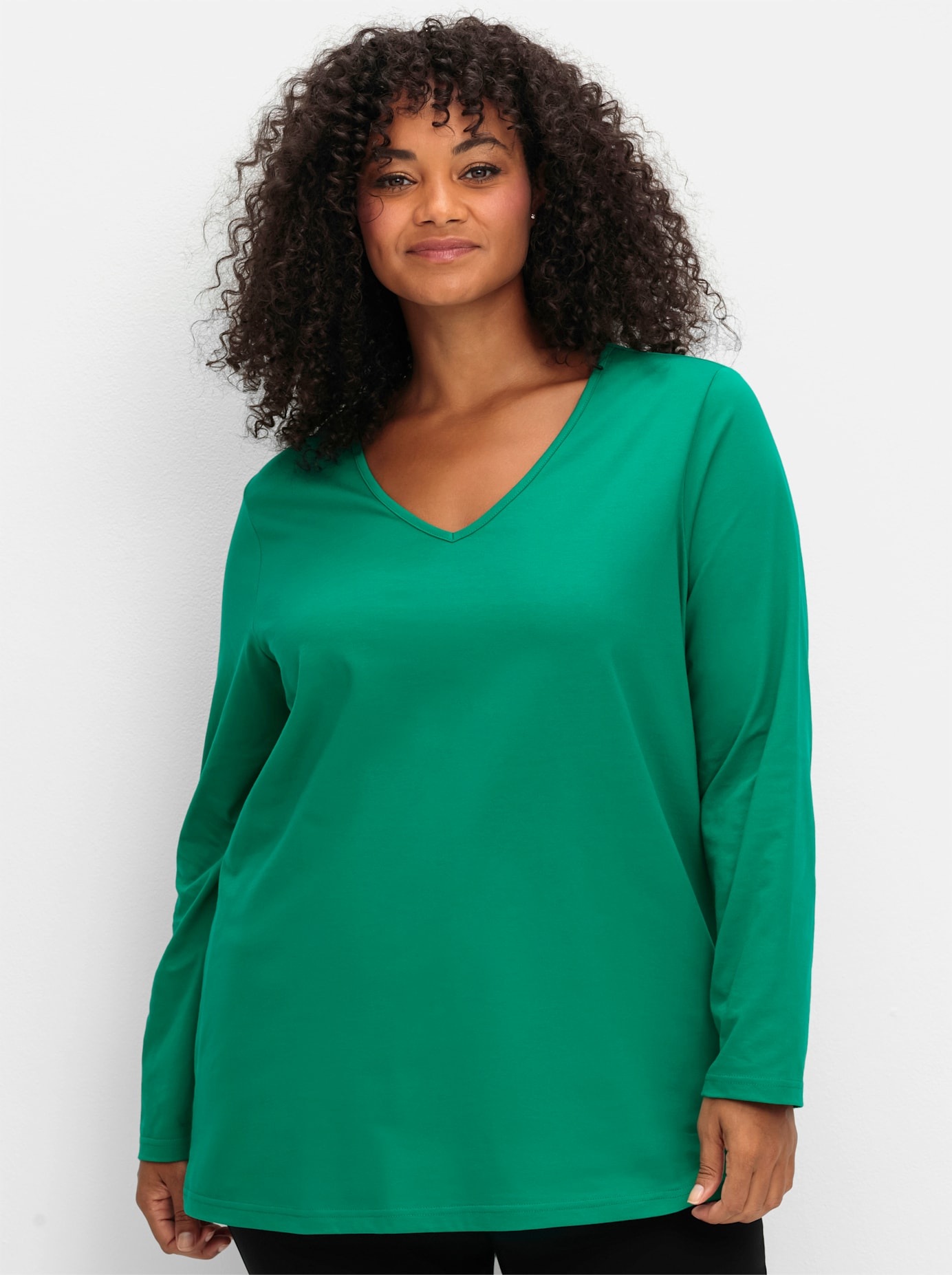 Sheego V-Shirt "Langarmshirt", 1 Stk. günstig online kaufen