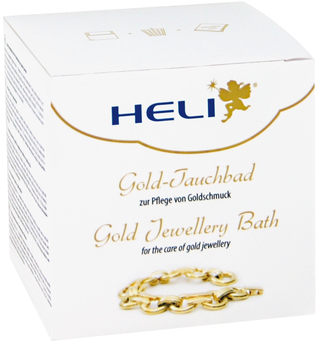 HELI Schmuckreiniger »Schmuck Geschenk Schmuckpflege Goldschmuck Gold-Tauchbad«, enthält ein Tauchsieb sowie zusätzlich ein Mikrofaserpflegetuch