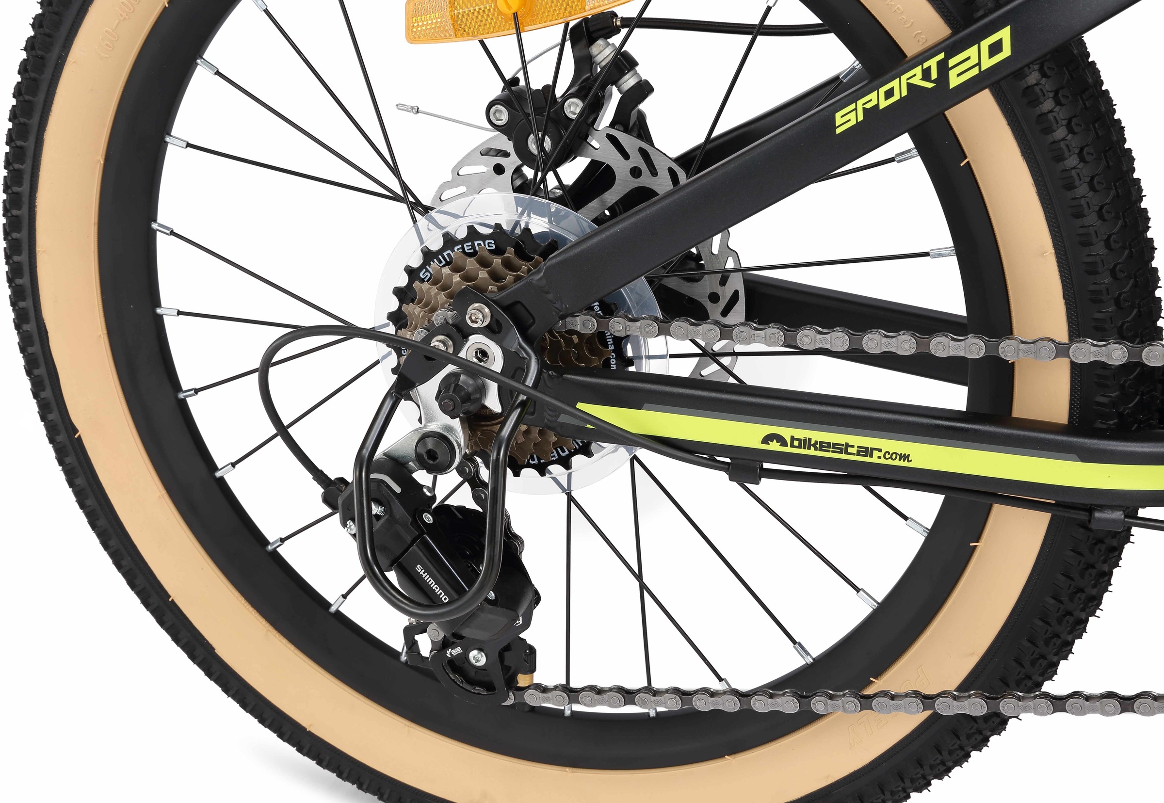 Bikestar Jugendfahrrad, 7 Gang, Shimano, RD-TY21 Schaltwerk, Kettenschaltung