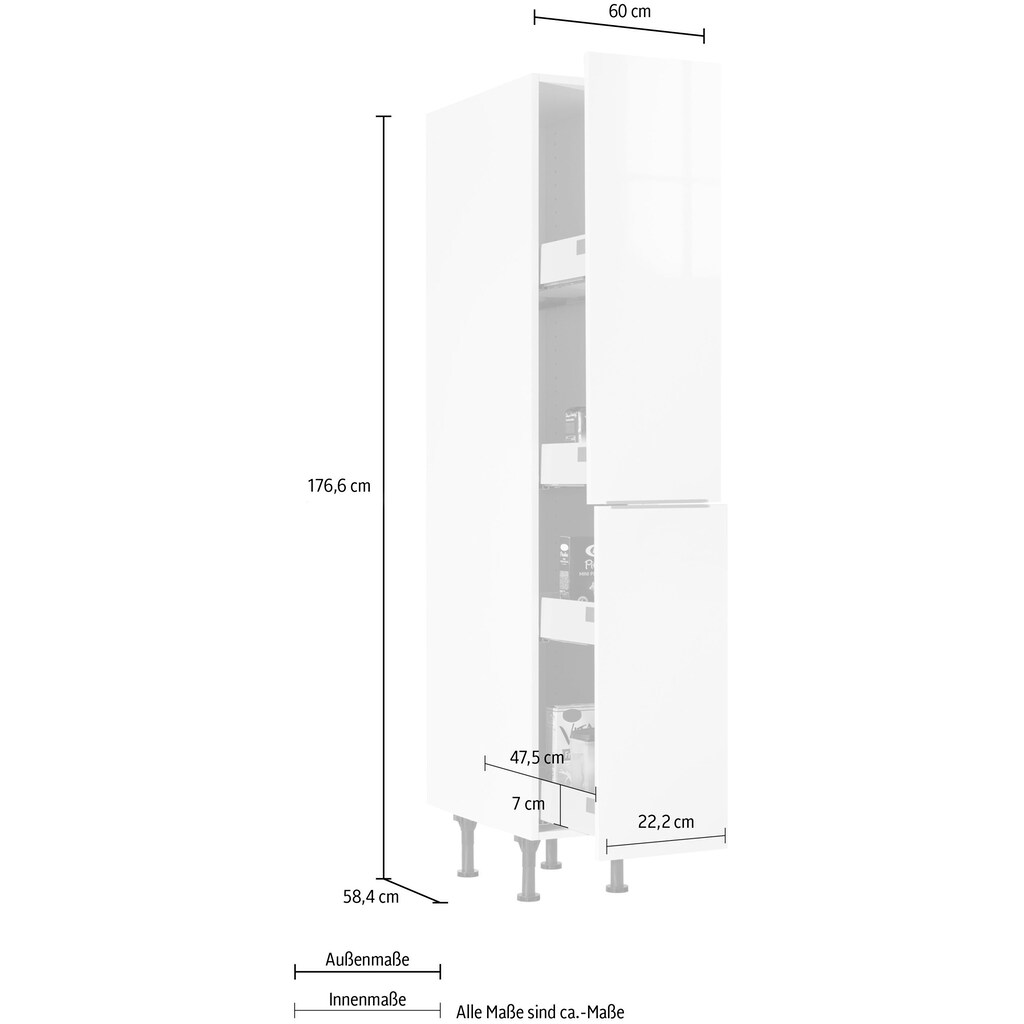 OPTIFIT Apothekerschrank »Tara«, mit 2 Vollauszügen und 4 Ablagen, Soft-Close-Funktion, Breite 30 cm