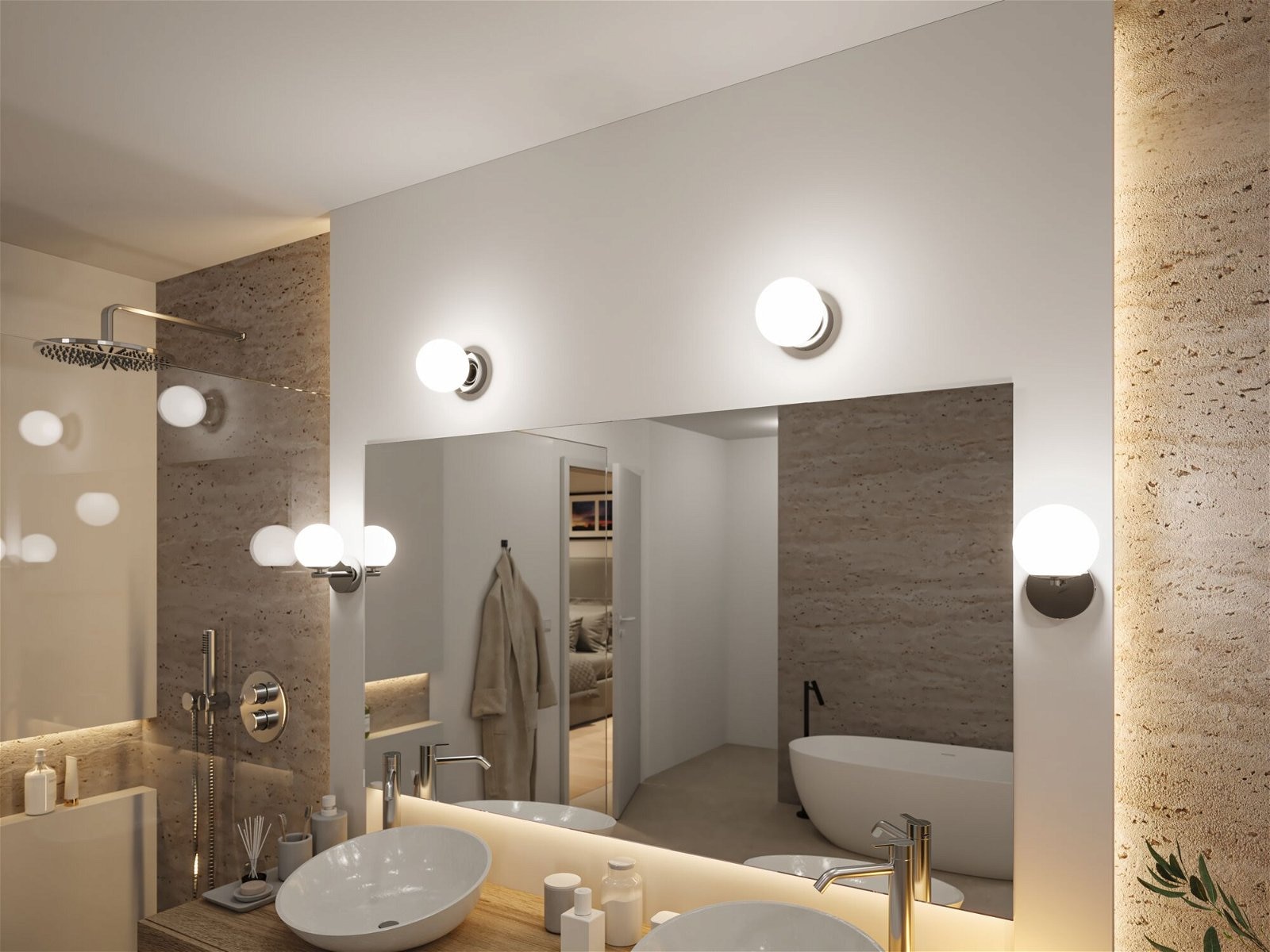 Paulmann LED Deckenleuchte »Selection Bathroom Gove IP44 5W 3000K  Satin/Chrom Glas/Metall«, 1 flammig-flammig | BAUR | Spiegelleuchten