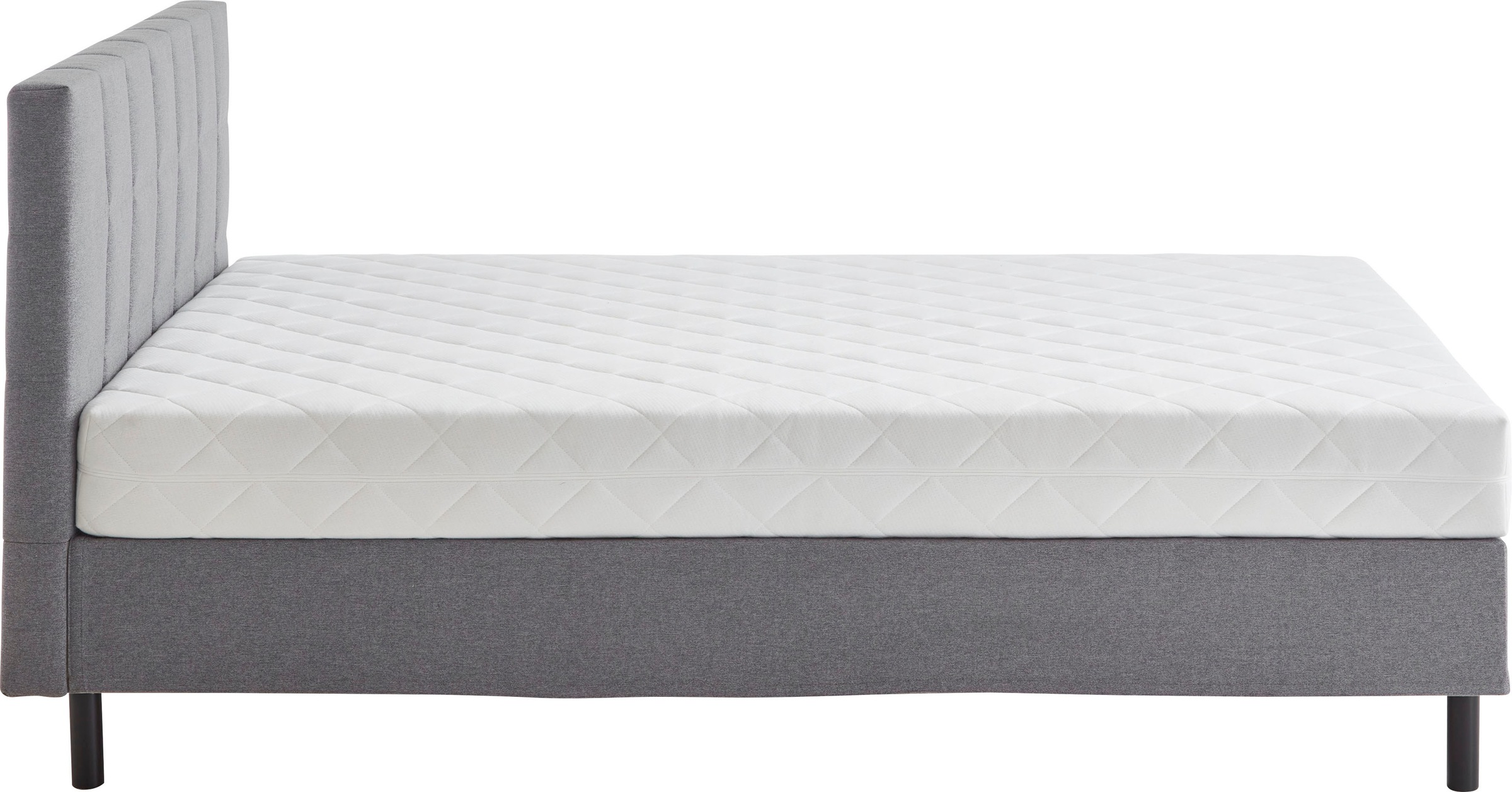 Boxbett "Nikola", grau (hellgrau), B:142cm L:210cm, ATLANTIC HOME COLLECTION, Komplettbetten, Boxspringbett, Massivholzfüßen, mit / ohne Matratze, in H2 und H3 erhältlich 6