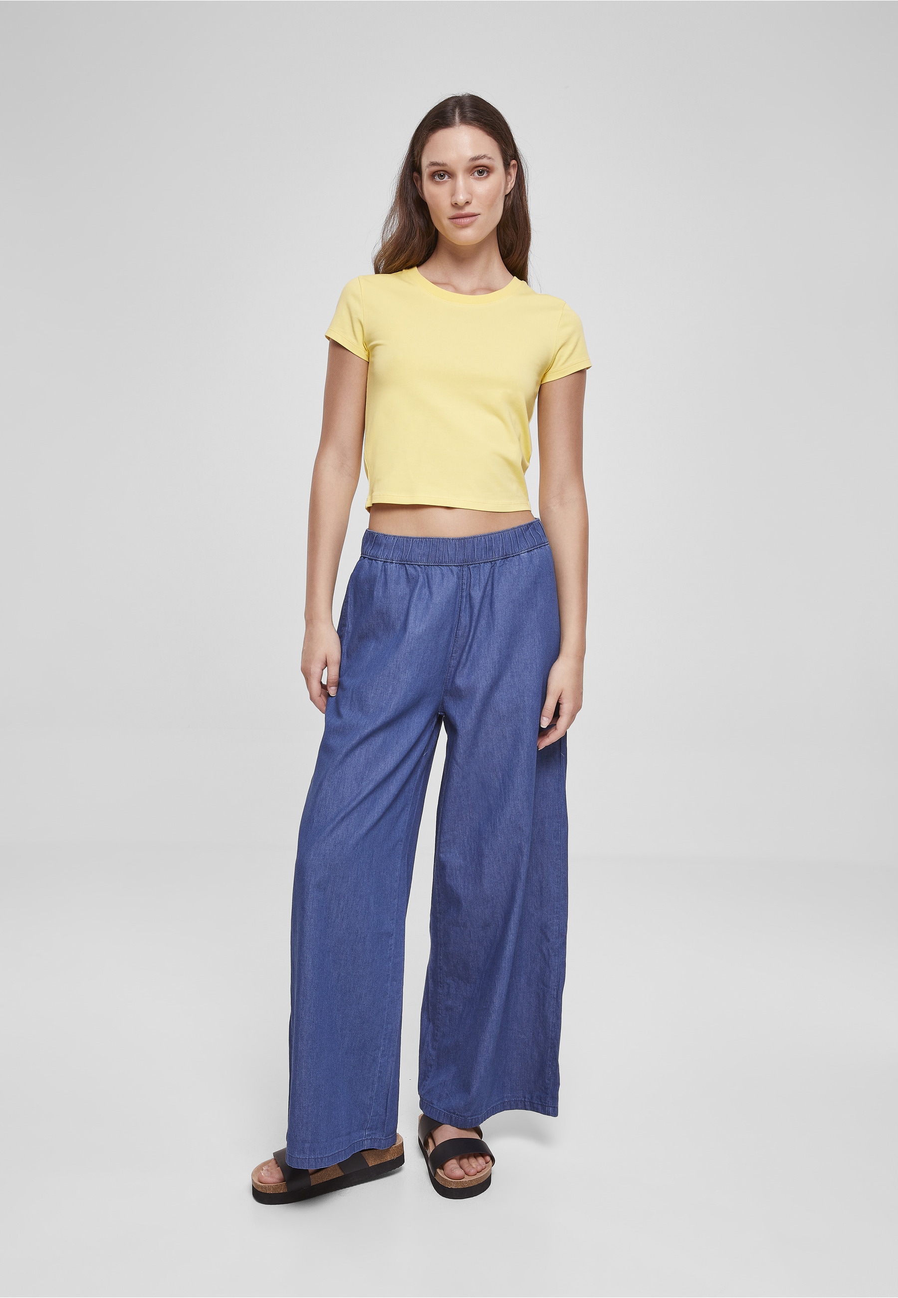 URBAN CLASSICS T-Shirt »Urban Classics Damen Ladies Stretch Jersey Cropped Tee« 1 Stk.