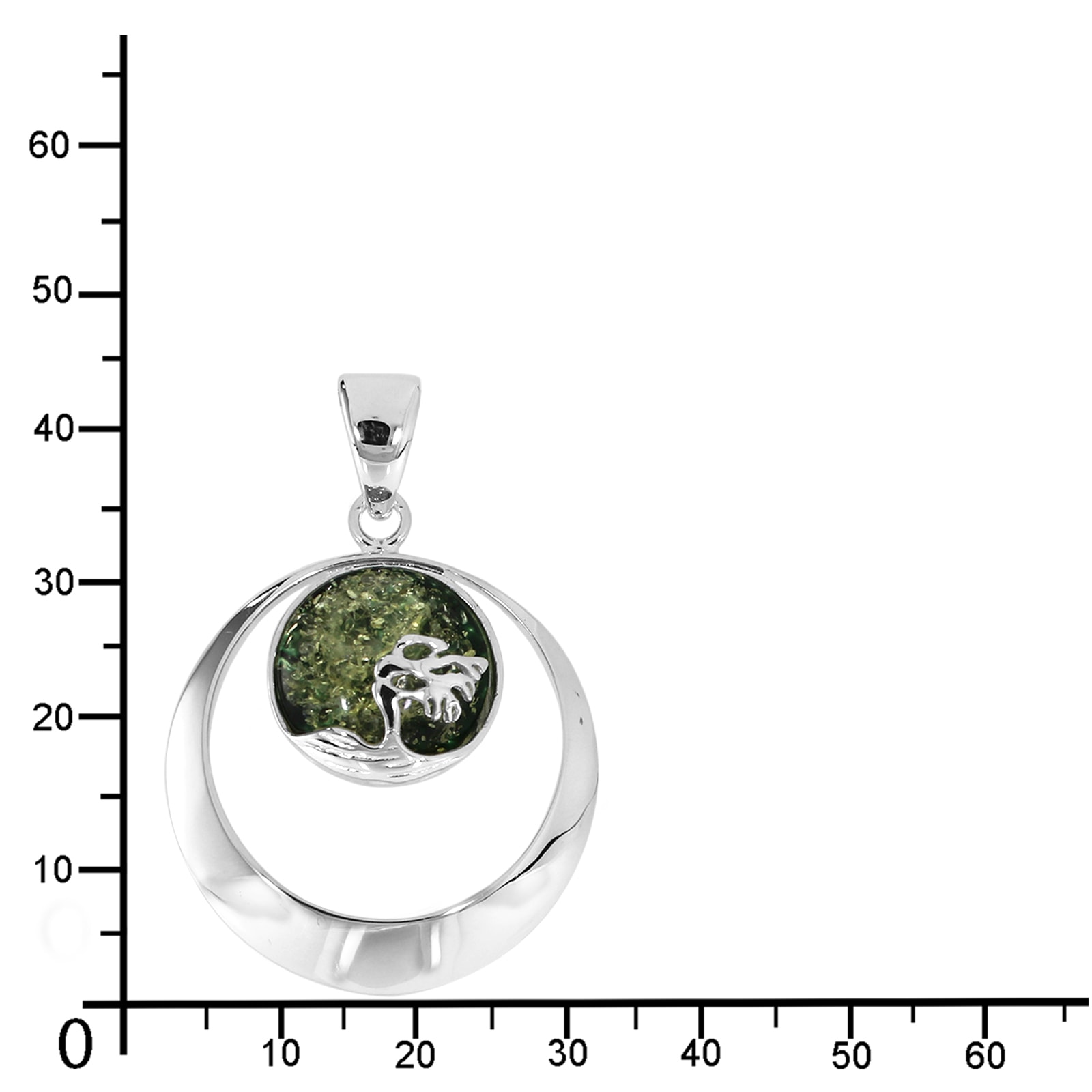 OSTSEE-SCHMUCK Kettenanhänger »- Windflüchter 30 mm - Silber 925/000 - Bernstein«