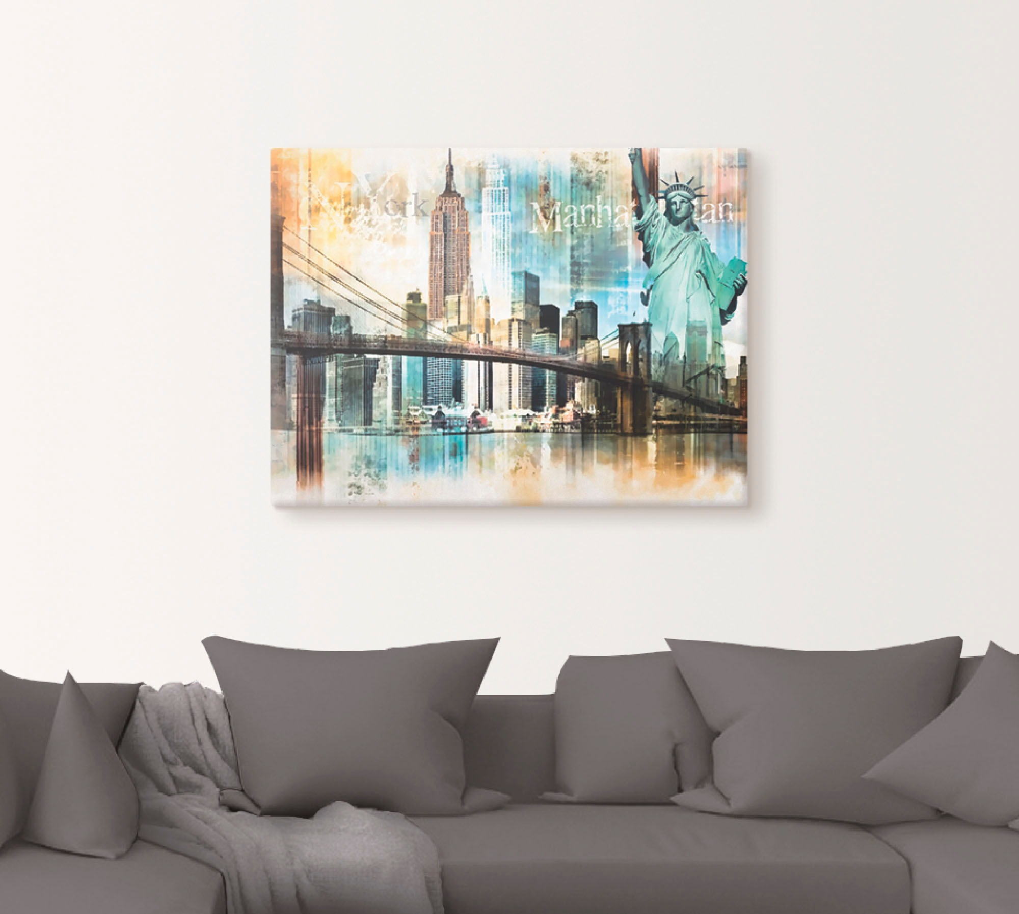 Artland Wandbild »New York Skyline Collage IV«, Amerika, (1 St.), als Leinwandbild, Poster in verschied. Größen
