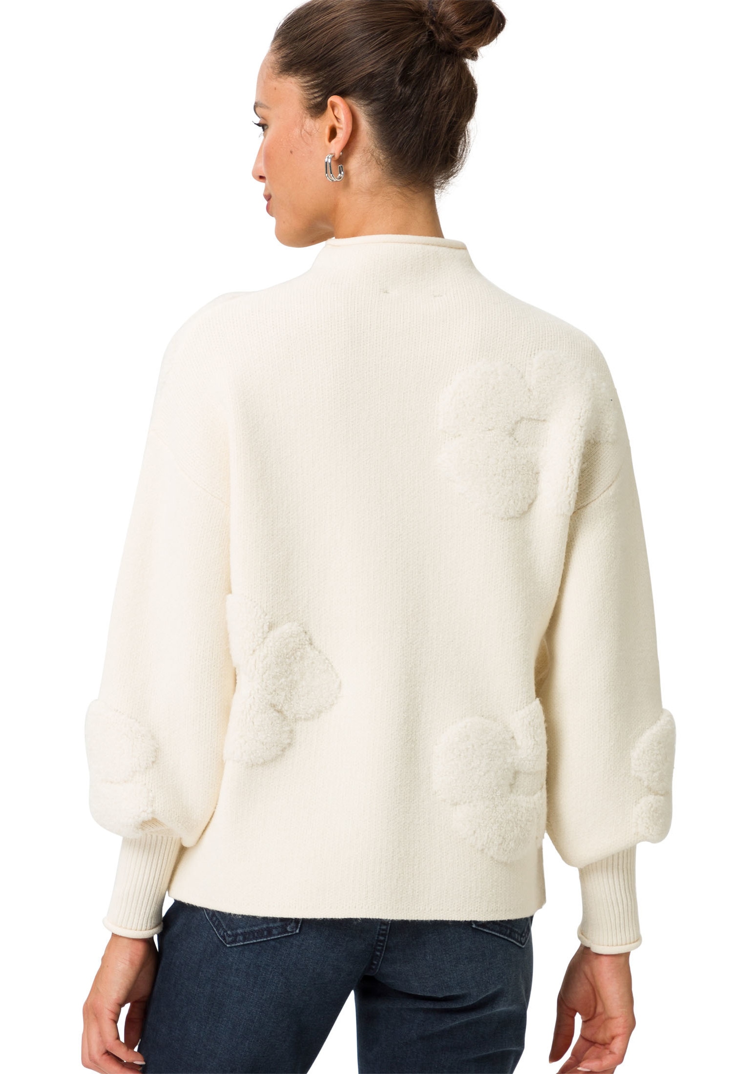 Zero Strickpullover »zero Pullover florales Strukturmuster«, weiteres Detail