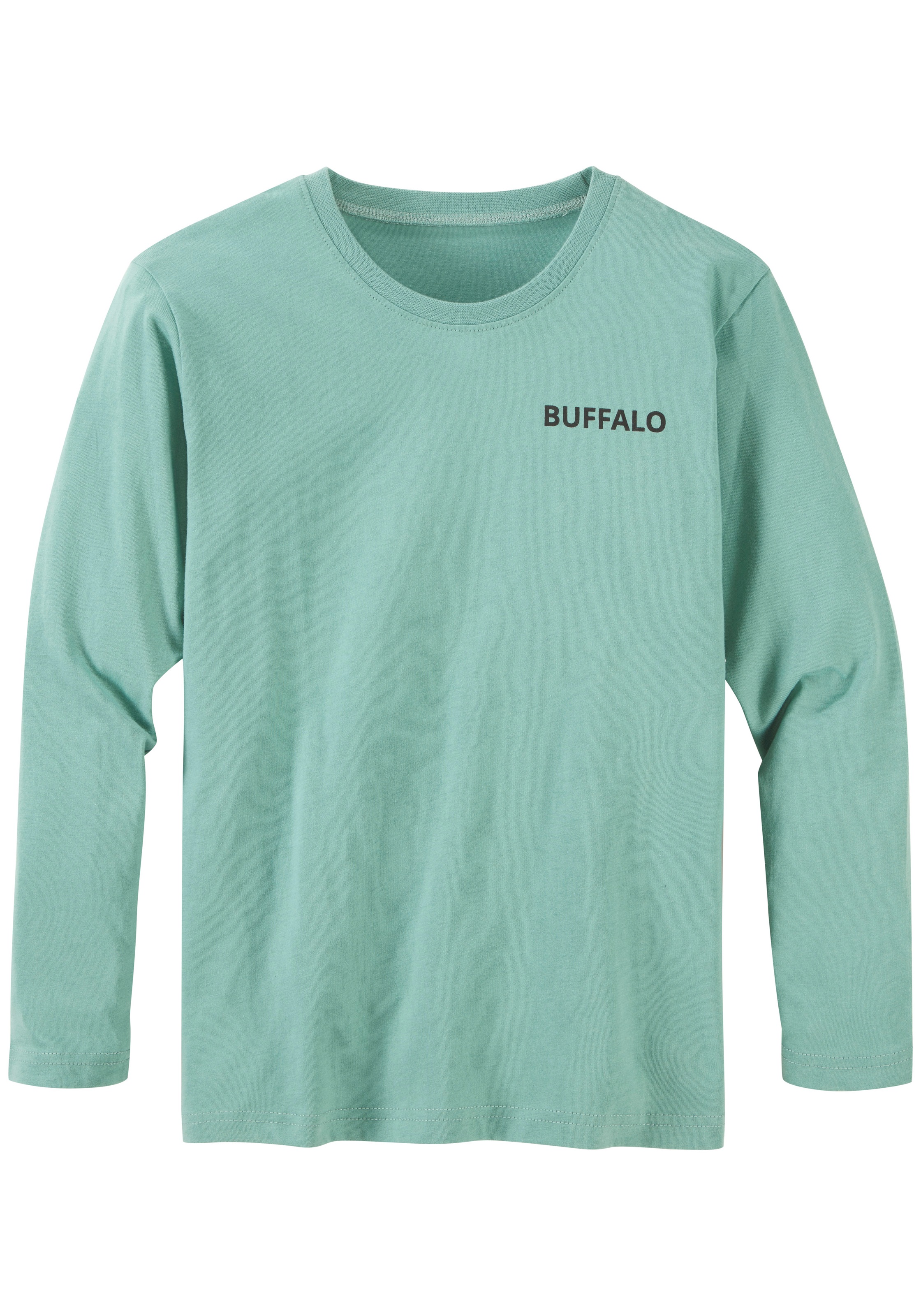 Buffalo Pyjama Packung, 2 tlg. langer Schlafanzug, unifarben und kariert, aus Baumwolle