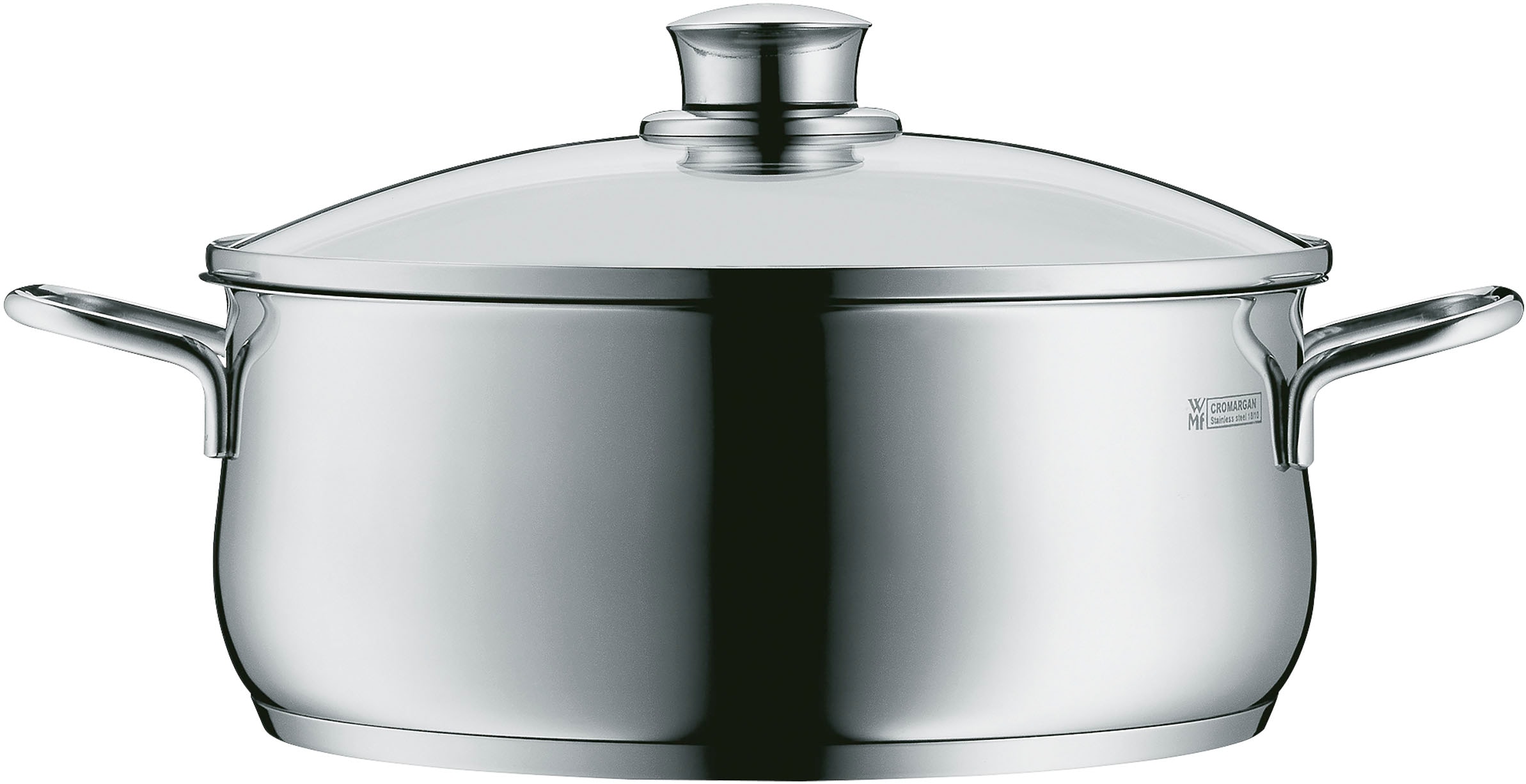 WMF Bratentopf »Diadem Plus«, Cromargan® Edelstahl Rostfrei 18/10, (2 tlg.), breiter Schüttrand, außergewöhnliches Design, spülmaschinengeeignet