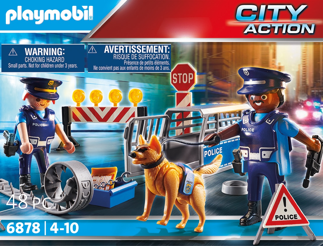 Playmobil® Konstruktions-Spielset »Polizei-Straßensperre (6878), City Action«, (48 St.), Made in Germany