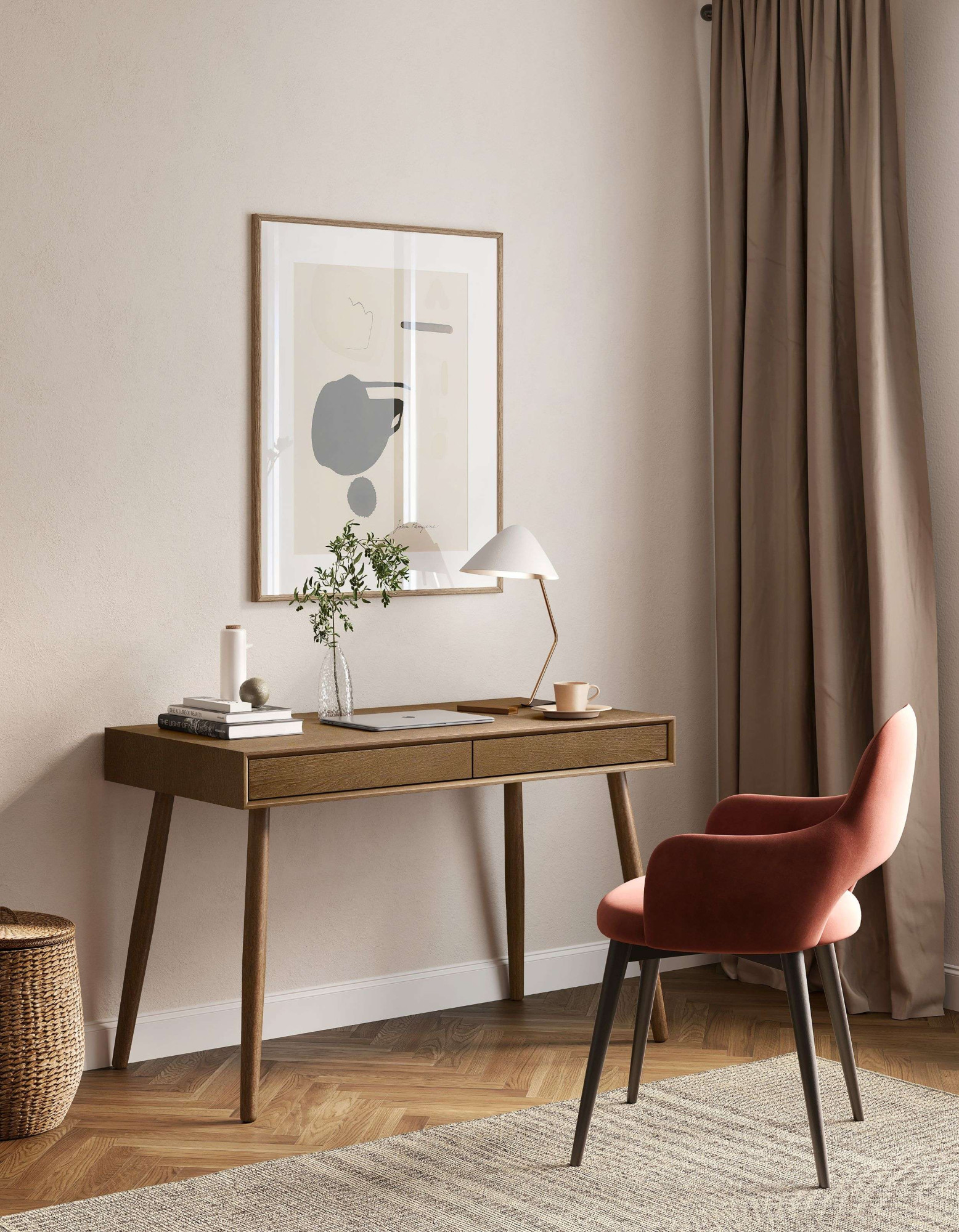 Woodman Schreibtisch "Carson, Computertisch, Home Office" 120/60/78, Breite 120 cm, Schubladen mit Push-to Open, FSC