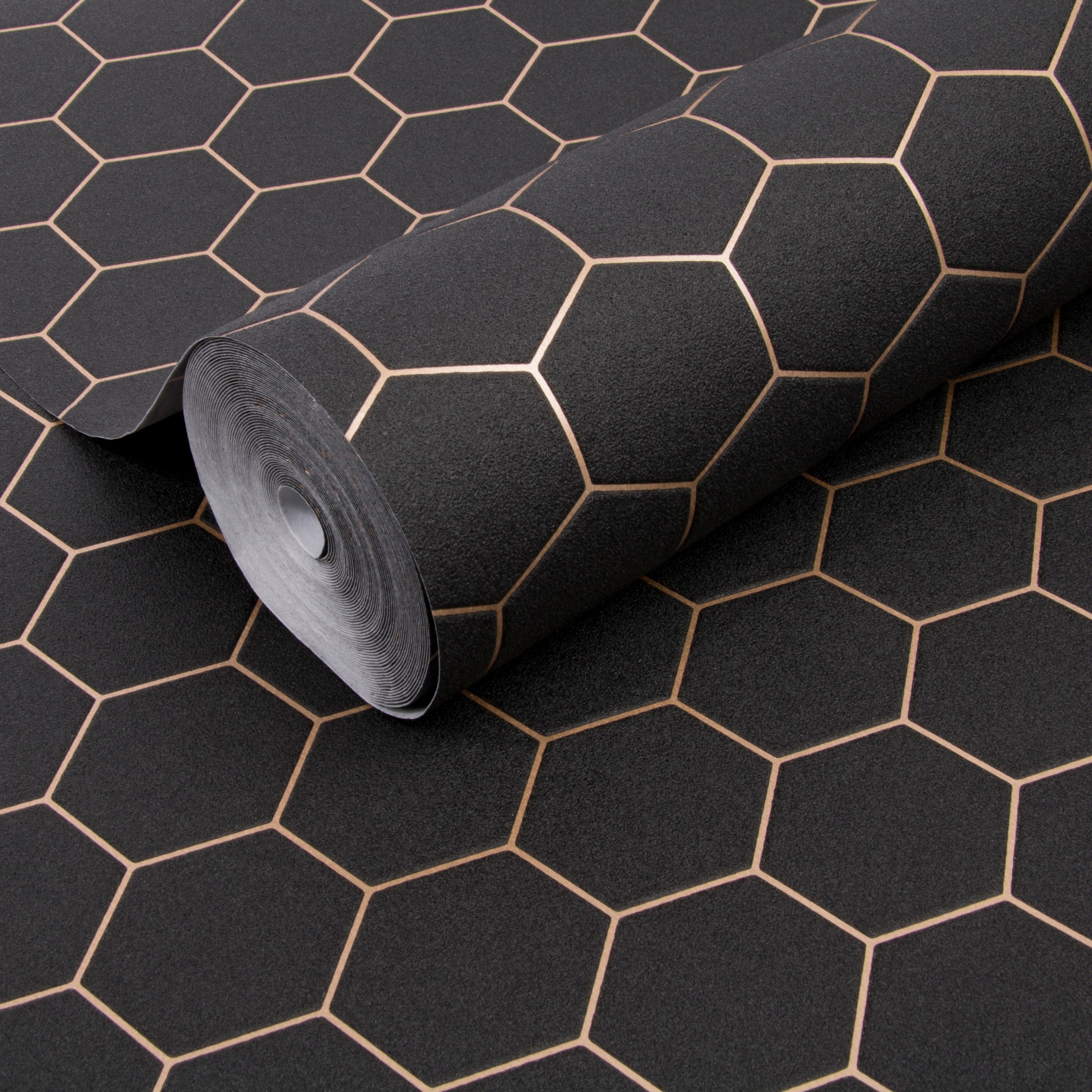 WOW Vliestapete »Hexagon Geo«, geometrisch, Schwarz - 10m x 52cm