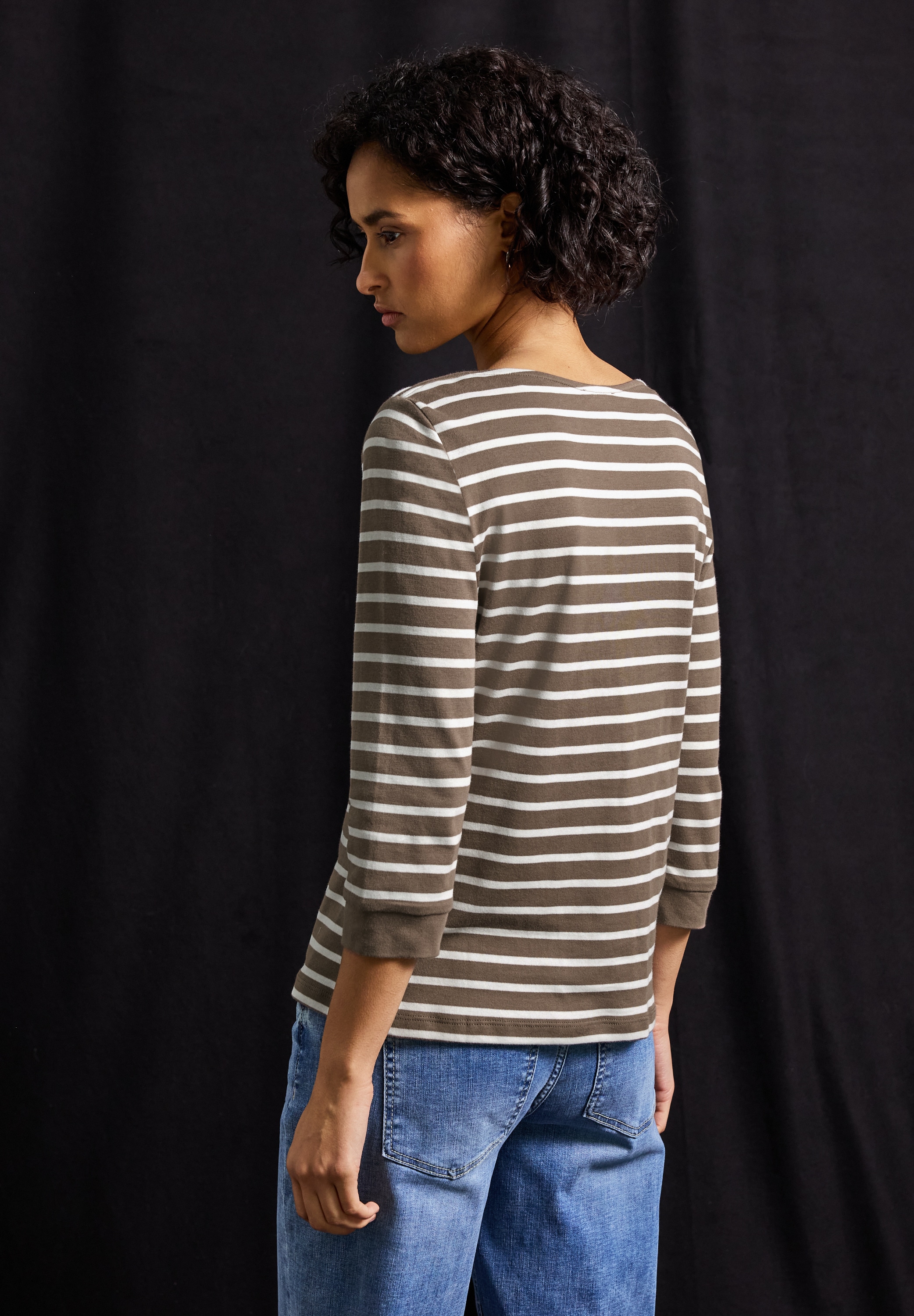 STREET ONE 3/4-Arm-Shirt »LTD QR Basic«, Sommershirt im Ringel-Streifen-Look