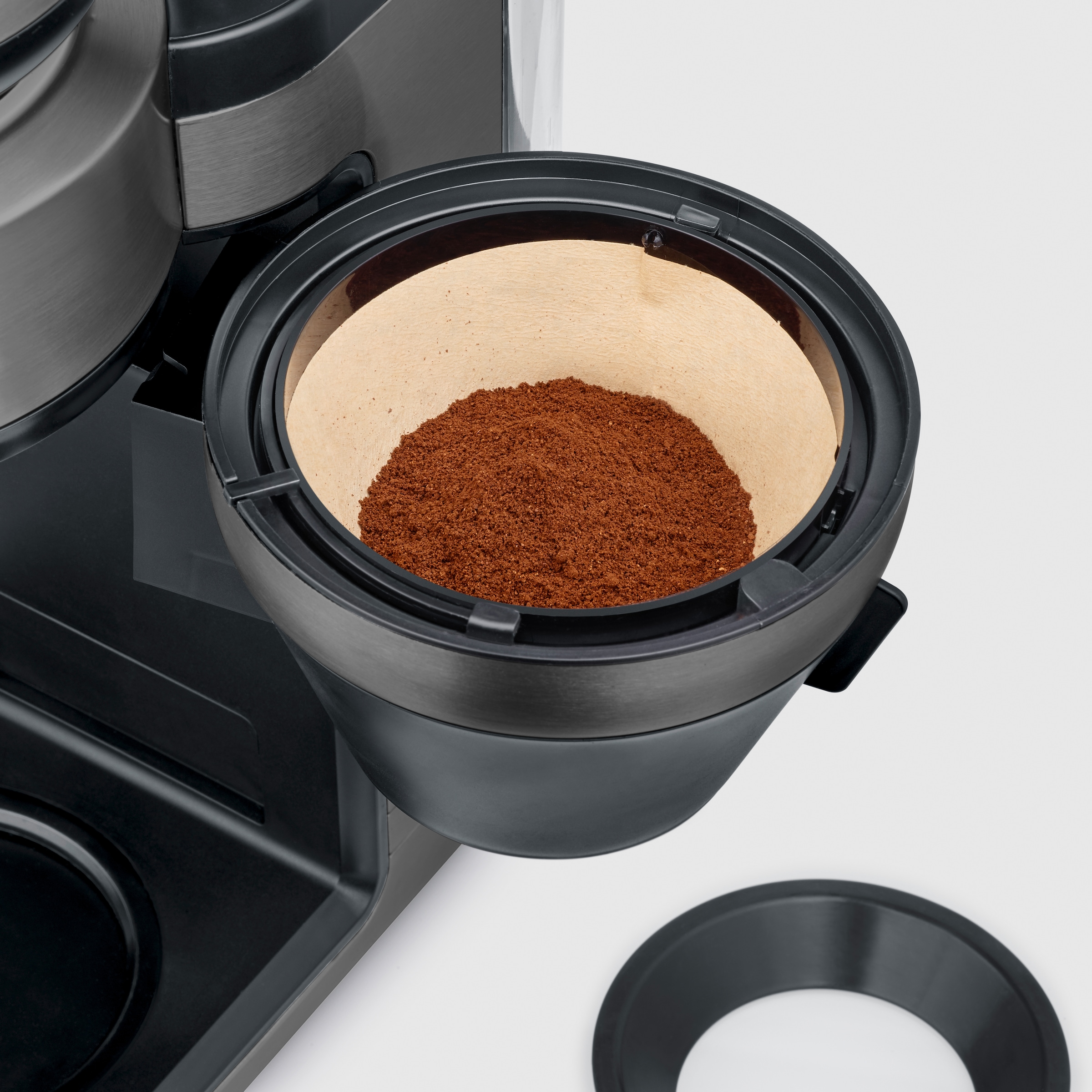 Severin Kaffeemaschine mit Mahlwerk »KA 4849 FILKA Limited Edition Dark Inox«, 1,4 l Kaffeekanne, Papierfilter, 1x4