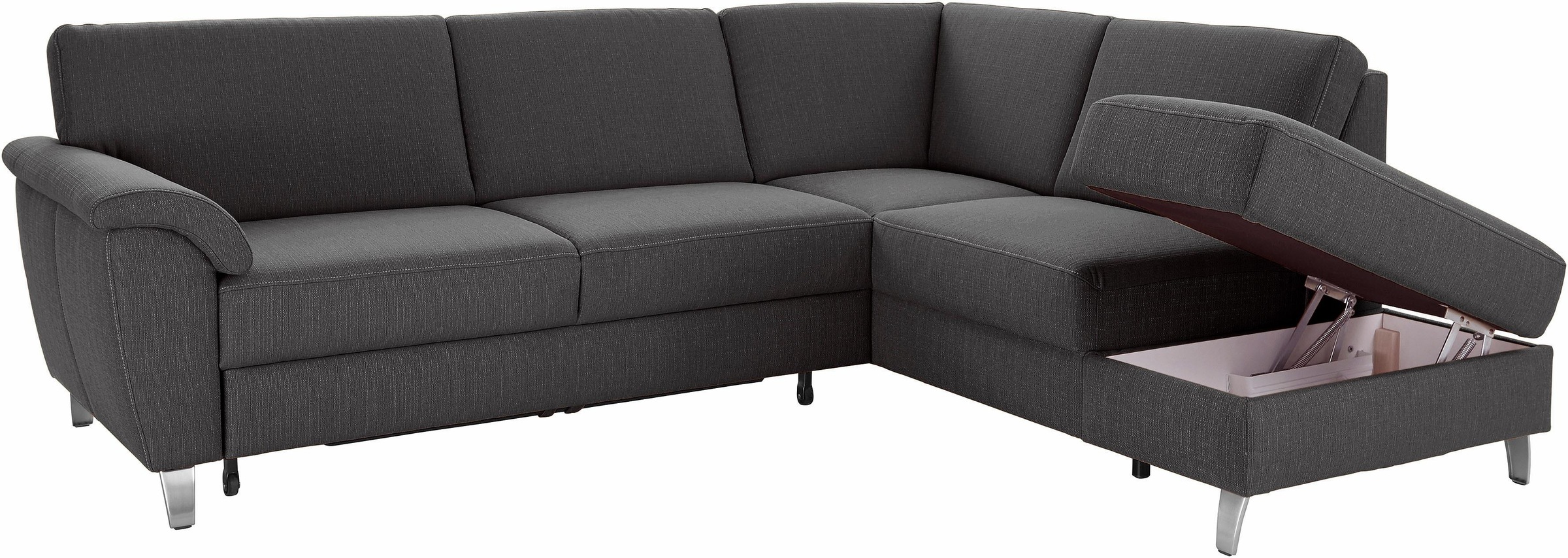 sit&more Ecksofa »Texel L-Form«, mit Federkern, wahlweise mit Bettfunktion und Bettkasten