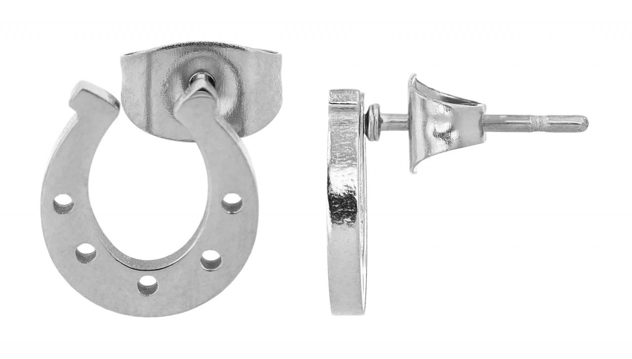 Paar Ohrhänger ADELIA´S "Damen Ohrstecker aus poliertem Edelstahl", silber, Ohrringe, Damen, Damen, Edelstahl
