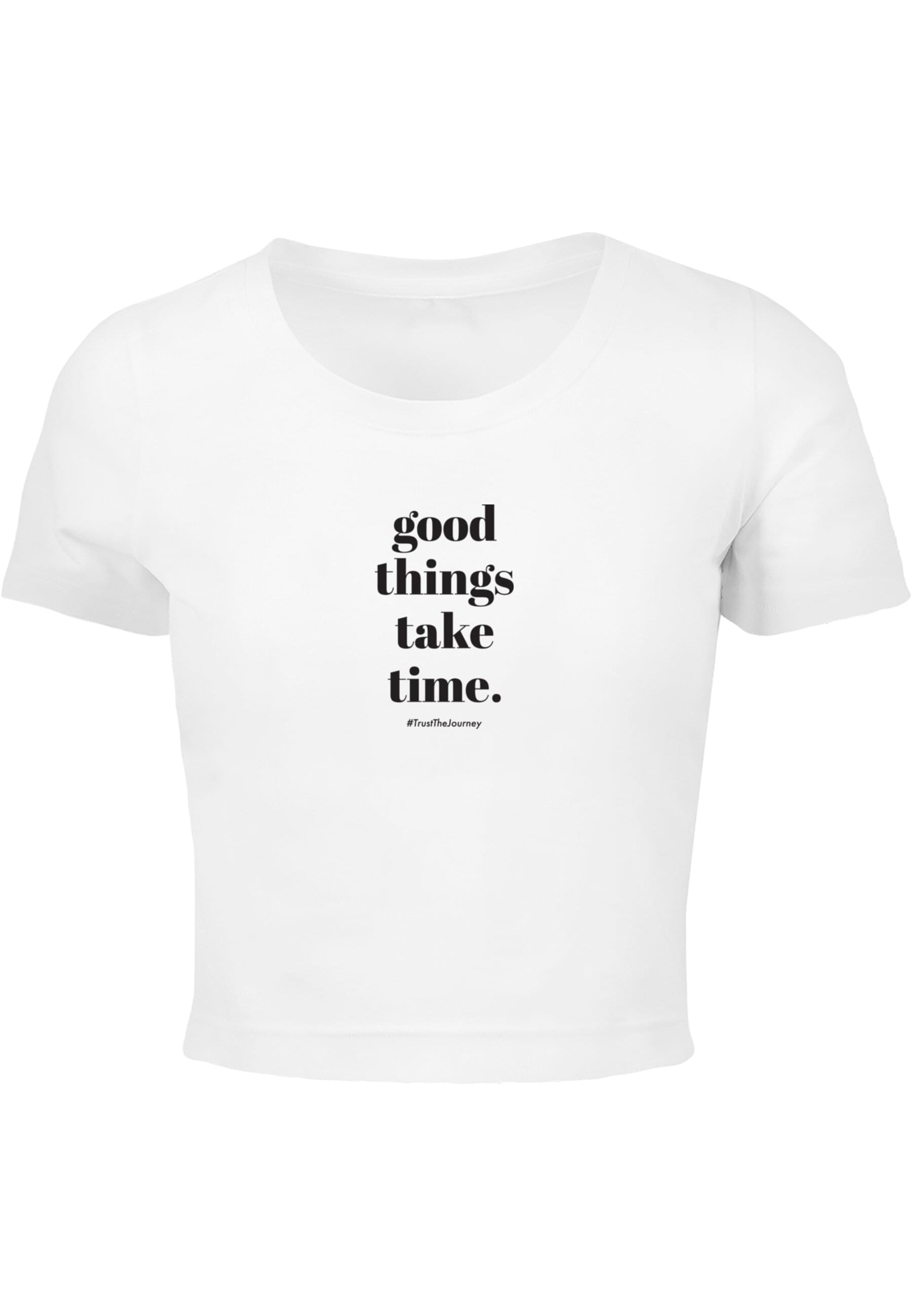 Merchcode T-Shirt "Merchcode Damen Ladies Good Things Take Time Cropped Tee günstig online kaufen