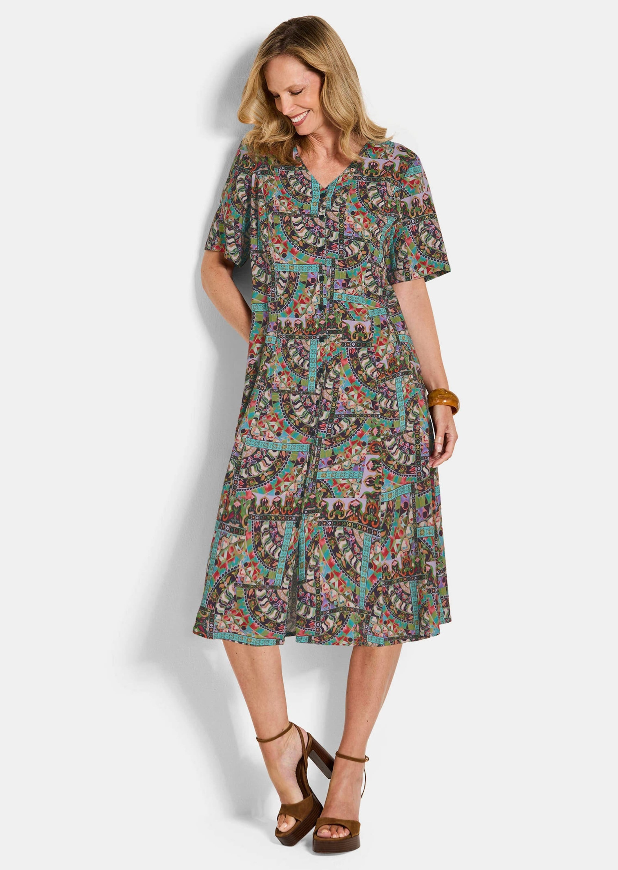 GOLDNER Sommerkleid "Viskosekleid mit orientalischem Muster" Eingrifftasche günstig online kaufen