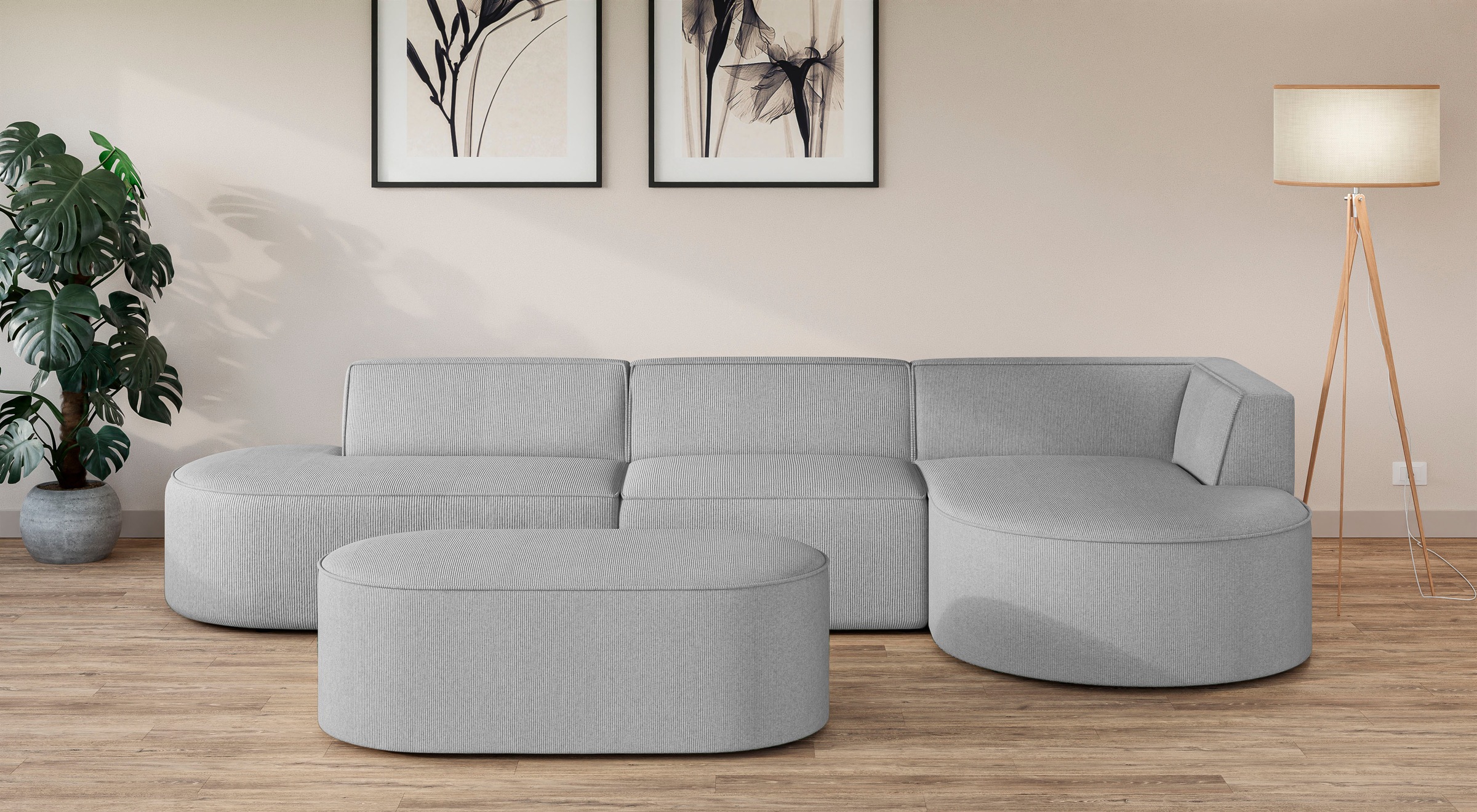 OTTO home Ecksofa "EIVIND Designer Sofa mit Ottomane rechts/links, B/T/H: 3 günstig online kaufen