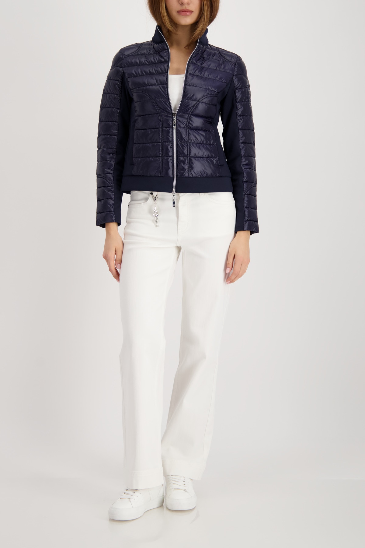 Monari Steppjacke »Jacke Stepp + Neopren« Neopren-Details, Regular Fit, Linker Ärmel mit Patch