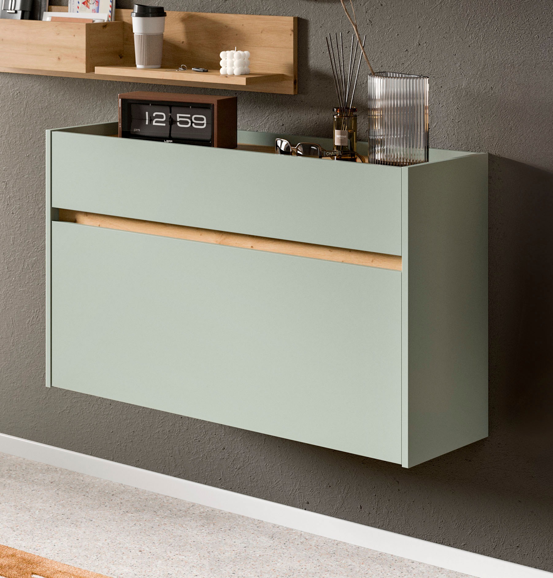 INOSIGN Schuhschrank "EVRID, Breite 110cm, hängend, 1 Schubkasten, 1 Schuhw günstig online kaufen