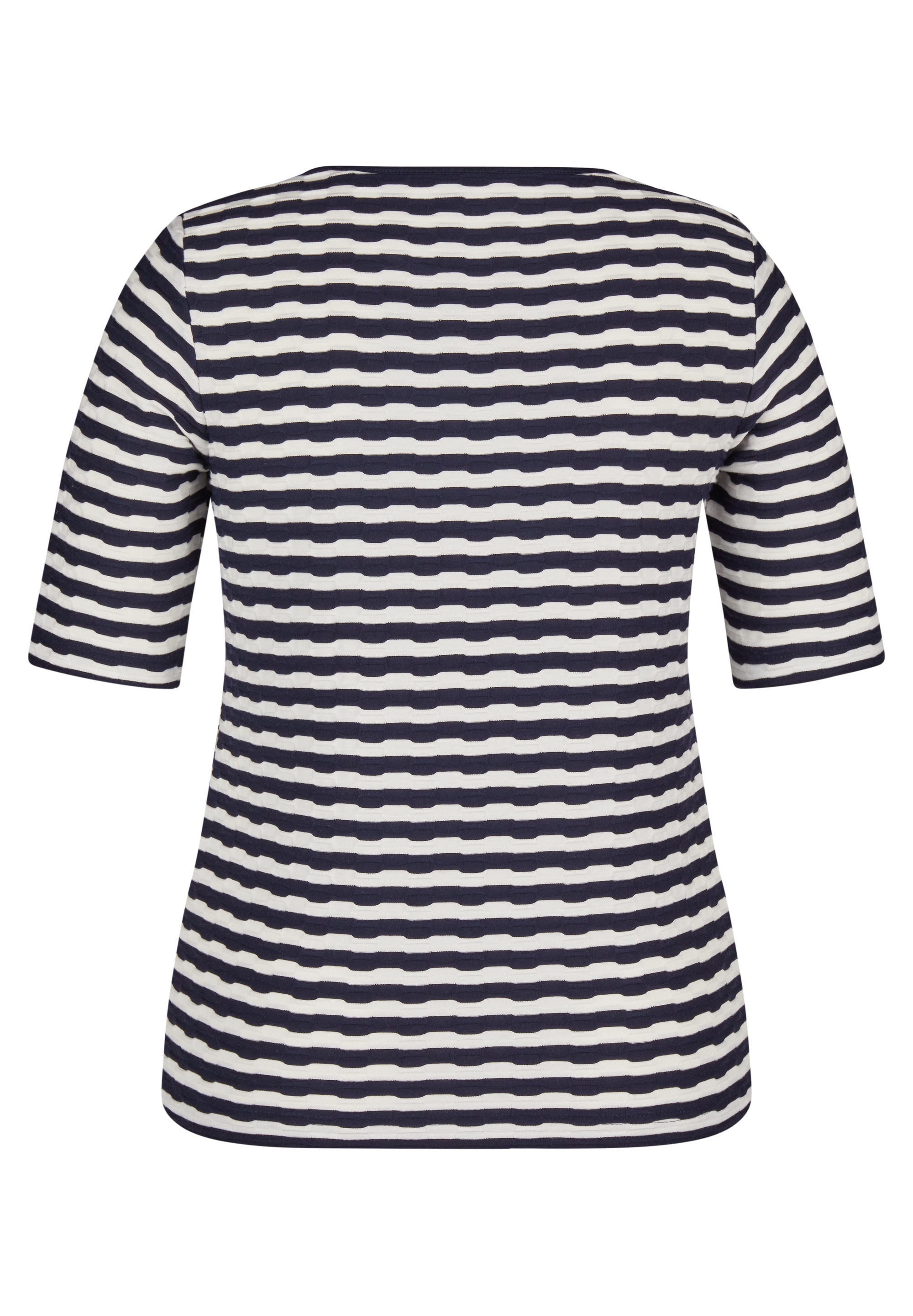 Rabe Rundhalsshirt, im Streifen-Look und in Struktur-Optik
