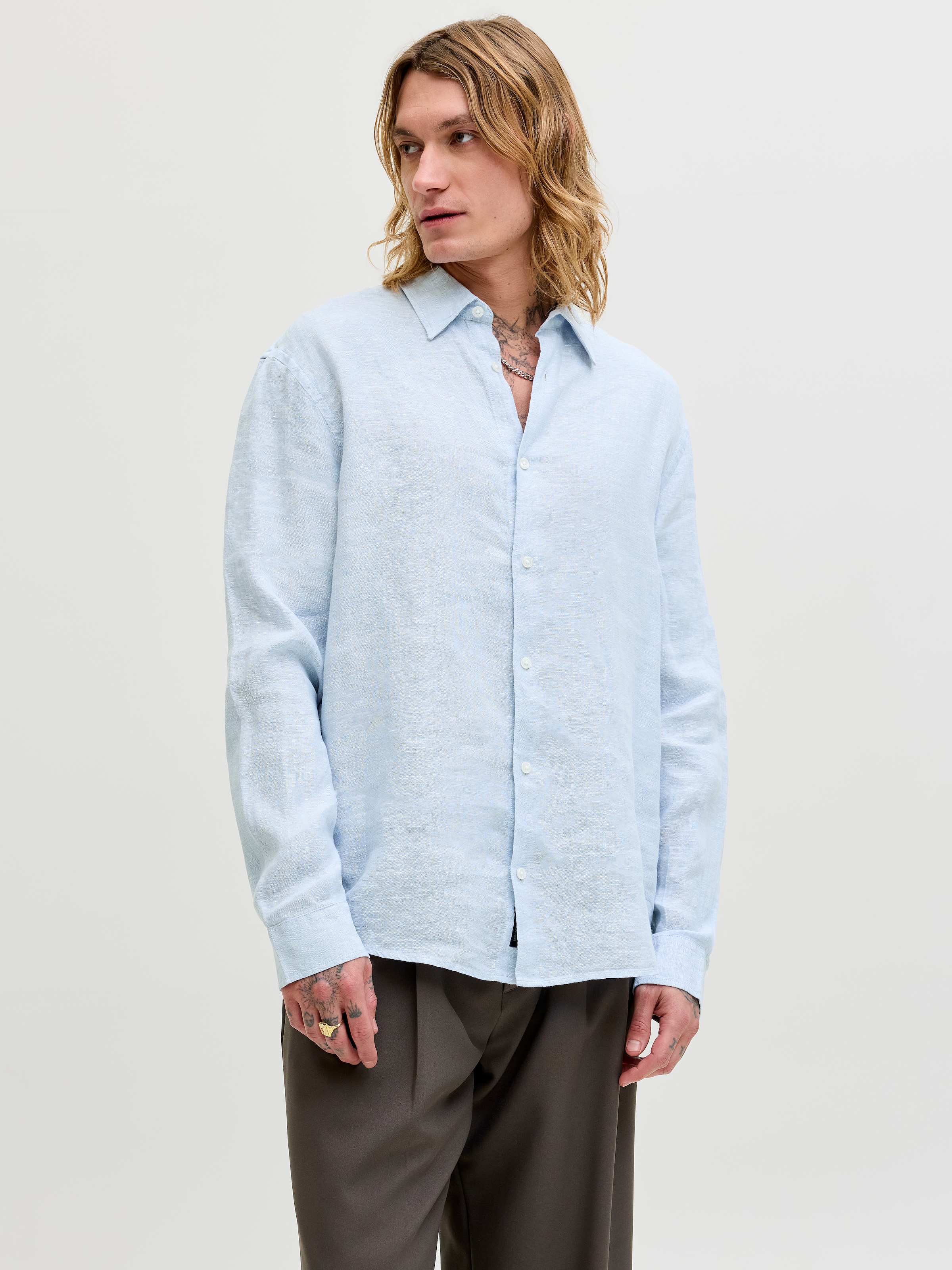 Jack & Jones Langarmhemd "JPRBLALAWRENCE LINEN LS SHIRT SN" günstig online kaufen