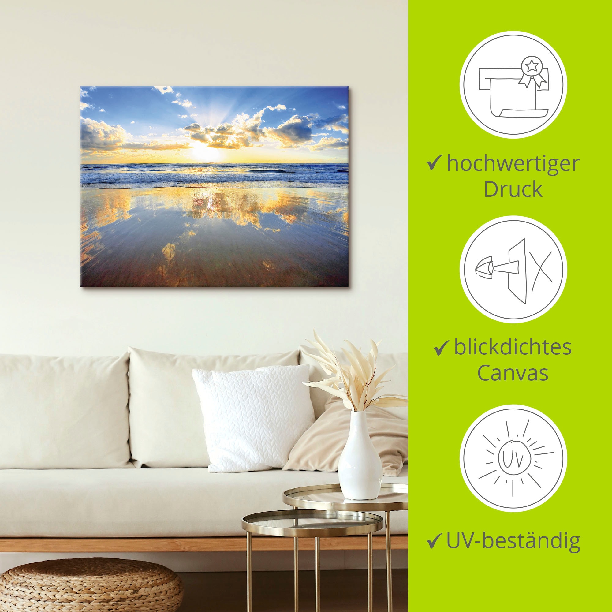 Artland Wandbild »Sonnenaufgang über dem Ozean«, Himmel, (1 St.), als Alubild, Outdoorbild, Leinwandbild, Poster, Wandaufkleber