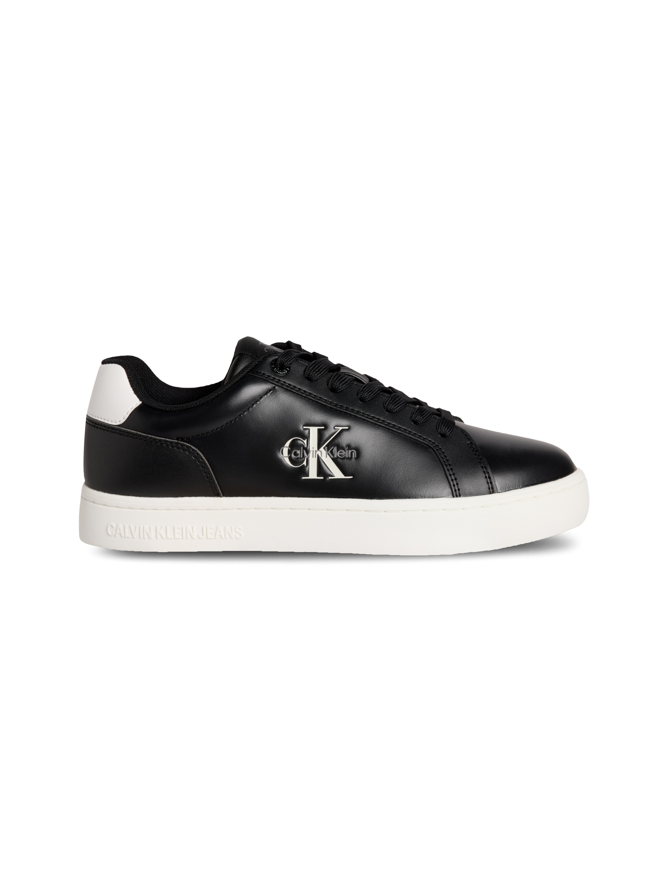 Calvin Klein Jeans Plateausneaker »CLASSIC CUPSOLE MONO LTH WN«, Schnürschuh, Halbschuh, Freizeitschuh mit seitlichem Logo