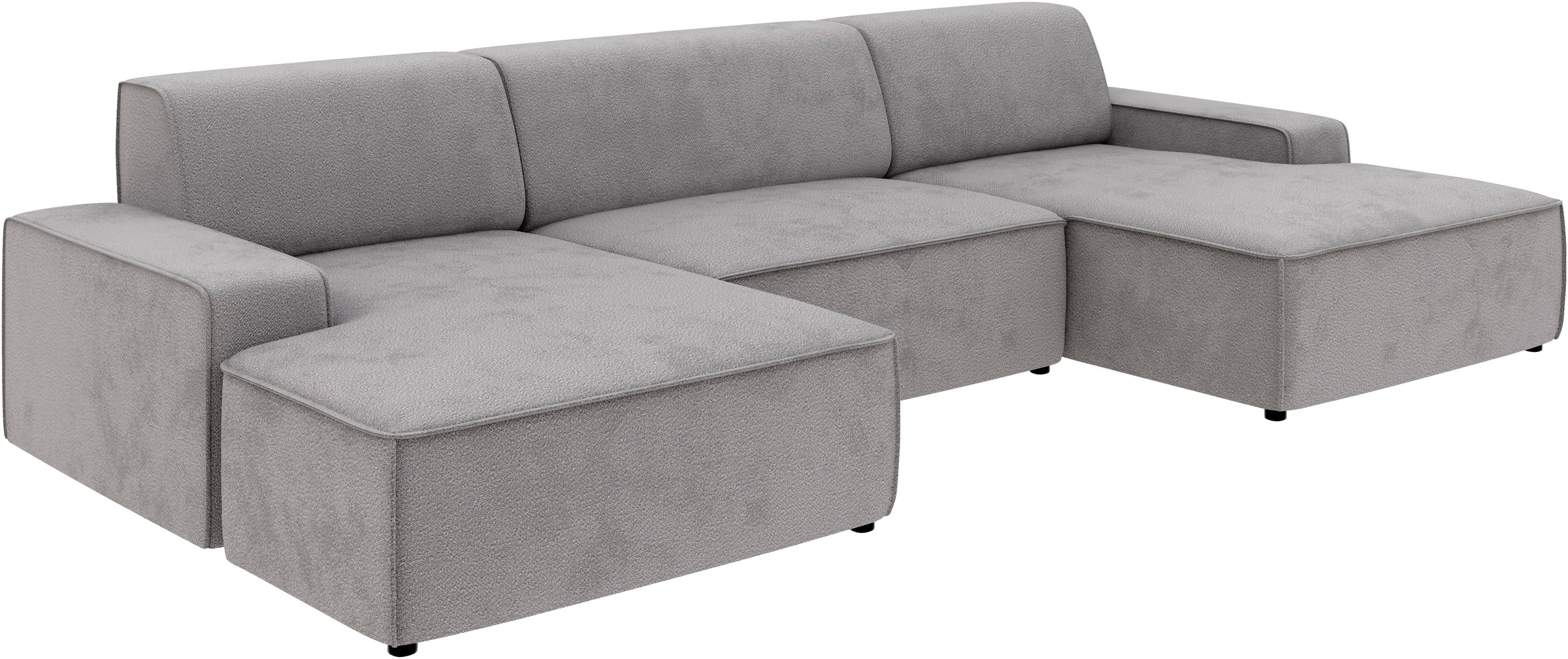 TRENDMANUFAKTUR Wohnlandschaft »Graz, wahlweise mit Sitzvorschub und Bettkasten, U-Form, Breite 329 cm«, in Cord-, haustierfreundlichem LEO Struktur- oder LUMOS-3D-Bezug