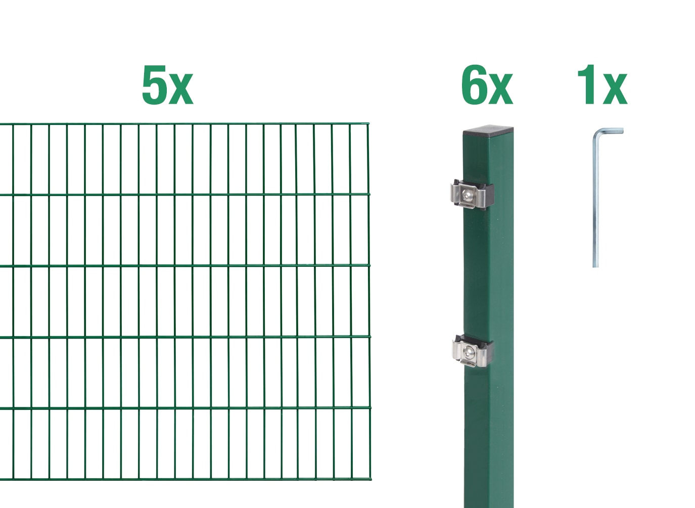 Alberts Doppelstabmattenzaun "Grundset" Höhe: 80-200 cm, Gesamtlänge: 4-30 m, zum Einbetonieren