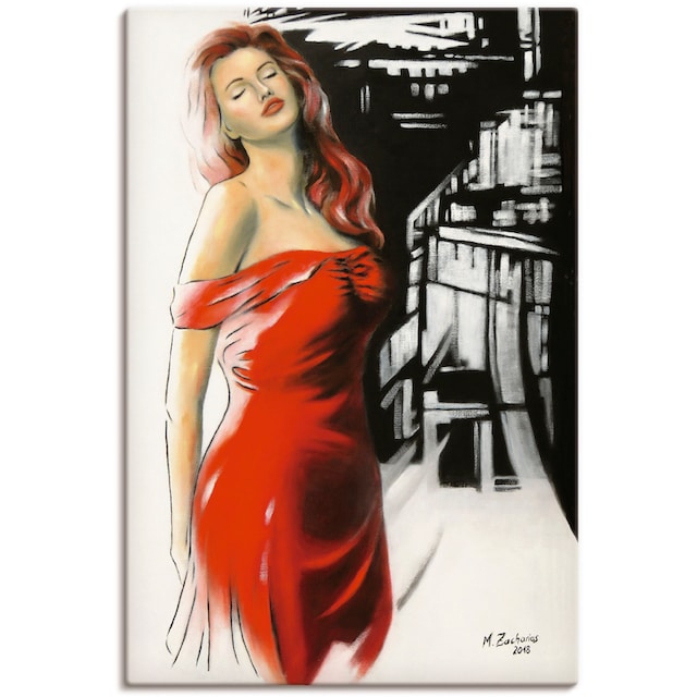 Artland Wandbild »Schönheit im roten Kleid«, Frau, (1 St.), als Alubild,  Leinwandbild, Wandaufkleber oder Poster in versch. Größen bestellen | BAUR