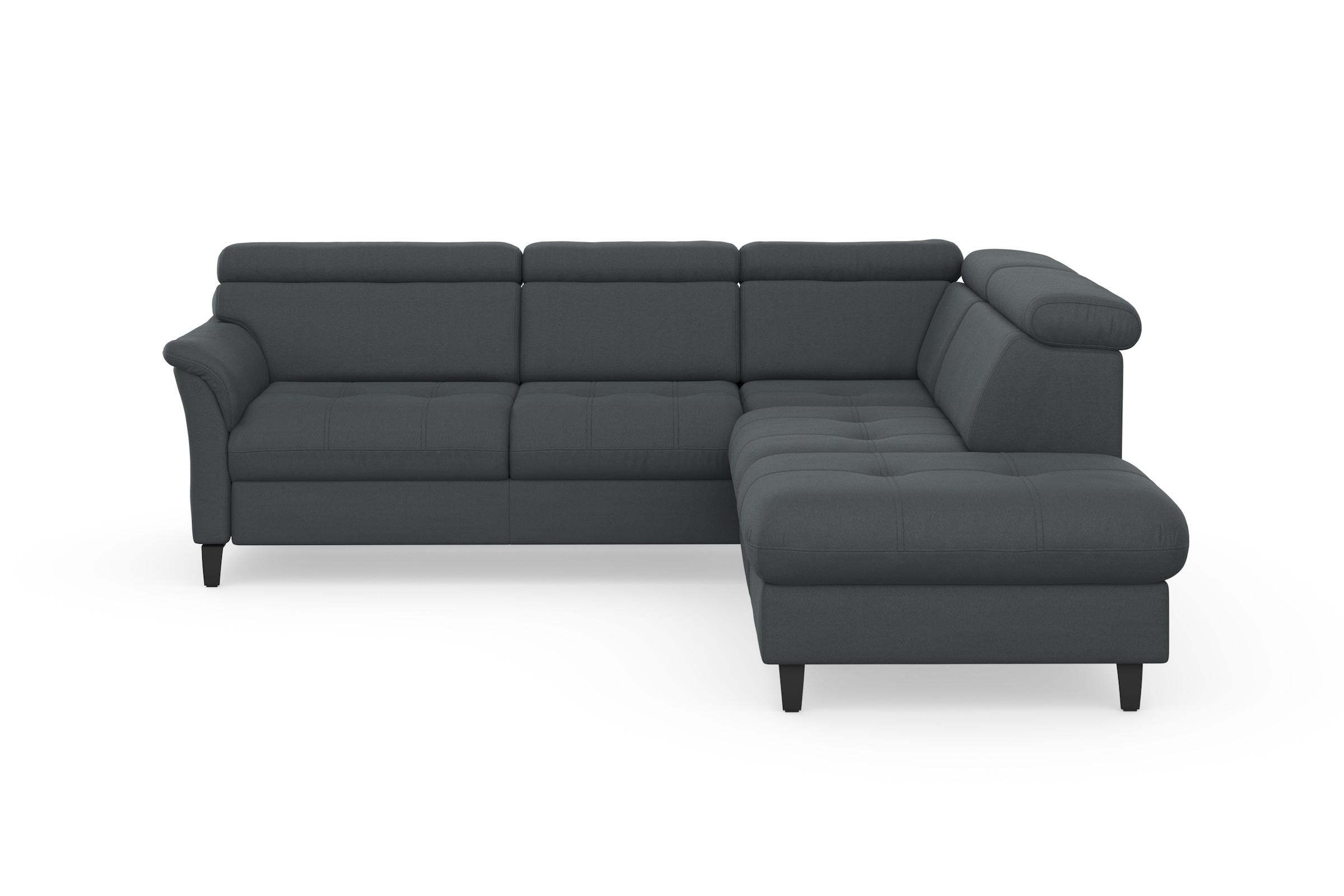 Ecksofa SIT & MORE, B:252cm T:216cm, grau, 100% Polyester, Wohnzimmer, Sofas, "Marano L-Form", inklusive Kopfteilverstellung, wahlweise mit