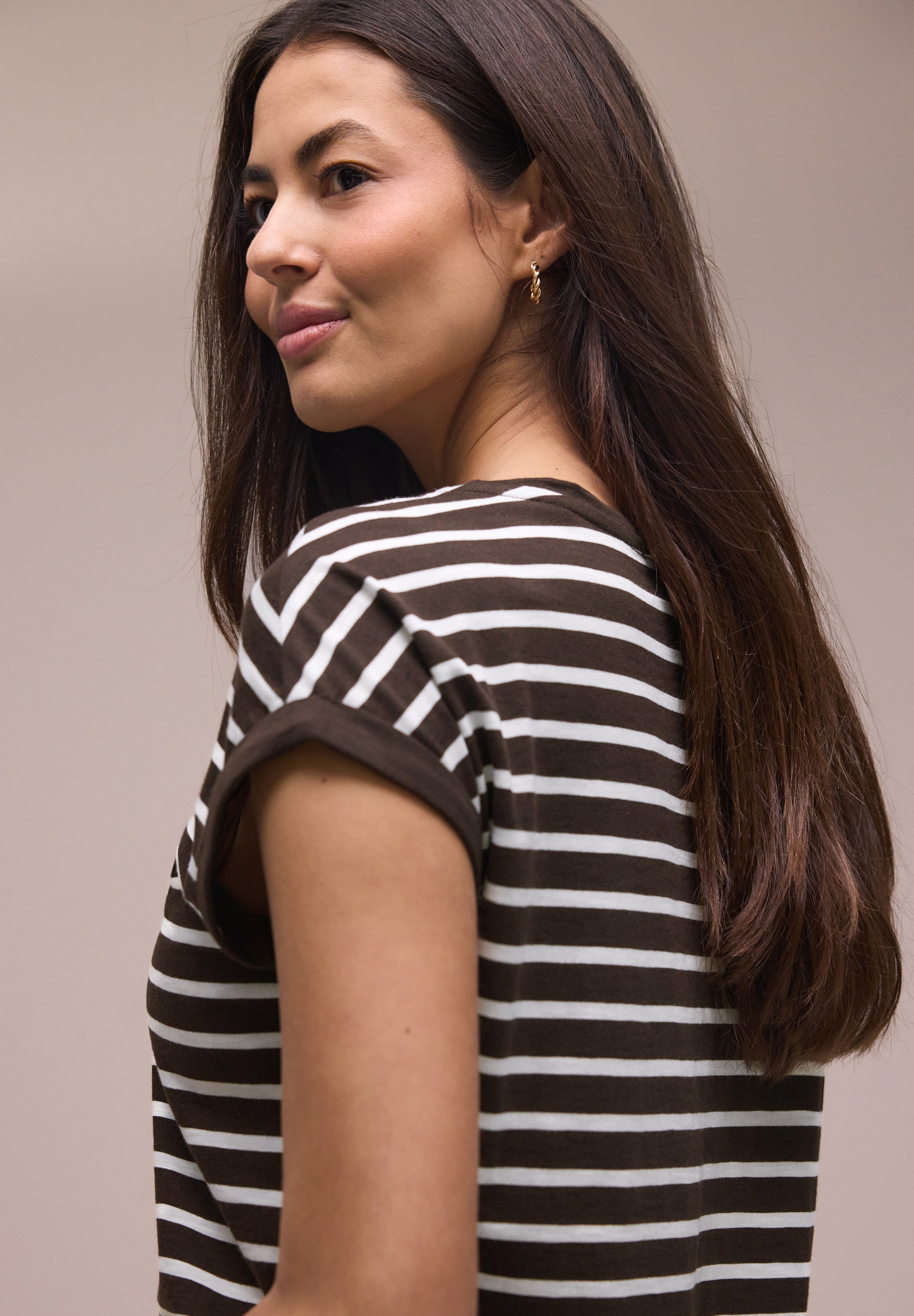 STREET ONE T-Shirt mit Streifen Muster