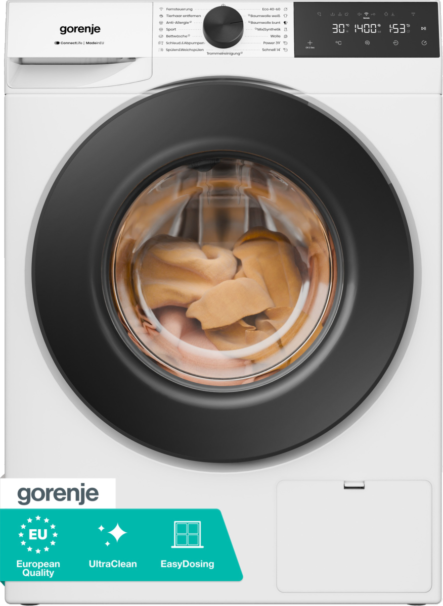 GORENJE Waschmaschine G400 "W5G494A1P1" 9 kg 1400 U/min selbstreinigende Waschmittelschublade, FastWash